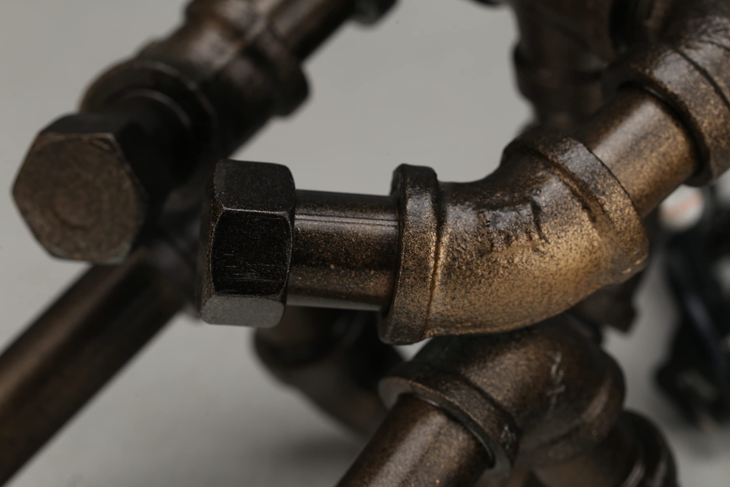 Wubianjie Retro Industrial Robot Lamp - Bronze Steampunk Style, Creative Cool Atmosphere Decoration