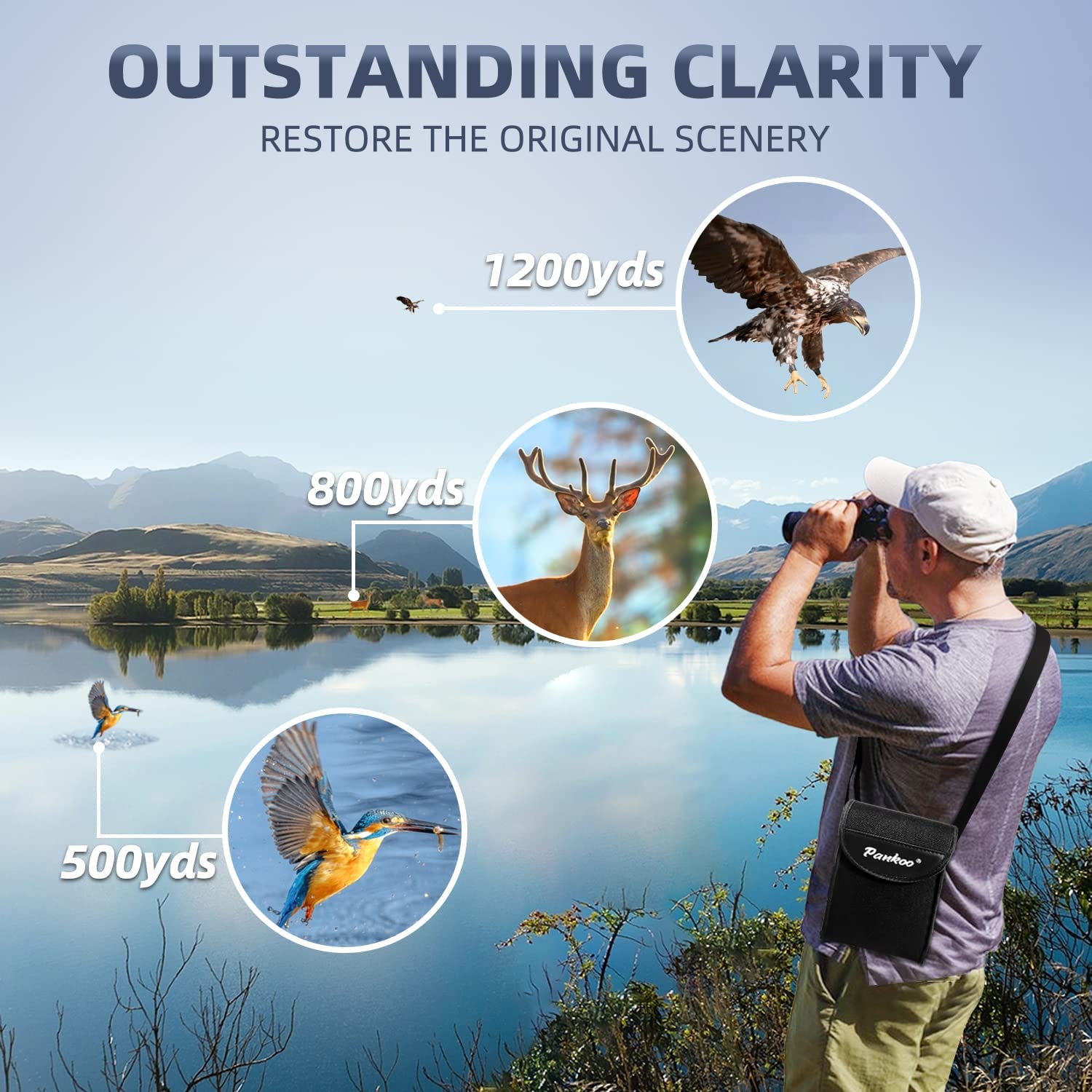 Pankoo 12X60 Monocular Telescope High Powered With Smartphone Adapter Tripod And Portable Bag, Larger Vision Monoculars For Adults With Bak4 Prism & Fmc Lens, Suitable For Bird Watching Hiking Travel