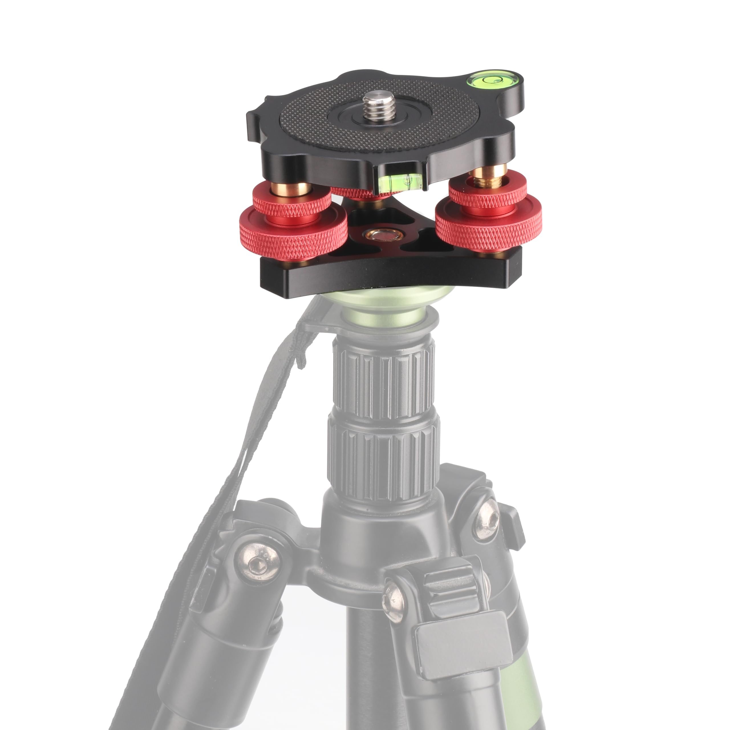 Fotga 33Lb Load Camera Tripod Lever Stand Leveling Base Tri Wheel Head -/+ 5 Degree Angle Adjustment With 3/8"-16 Thread Mount For Dslr Camera Tripod Head Panoramic Head Rail Slider Macro Photography
