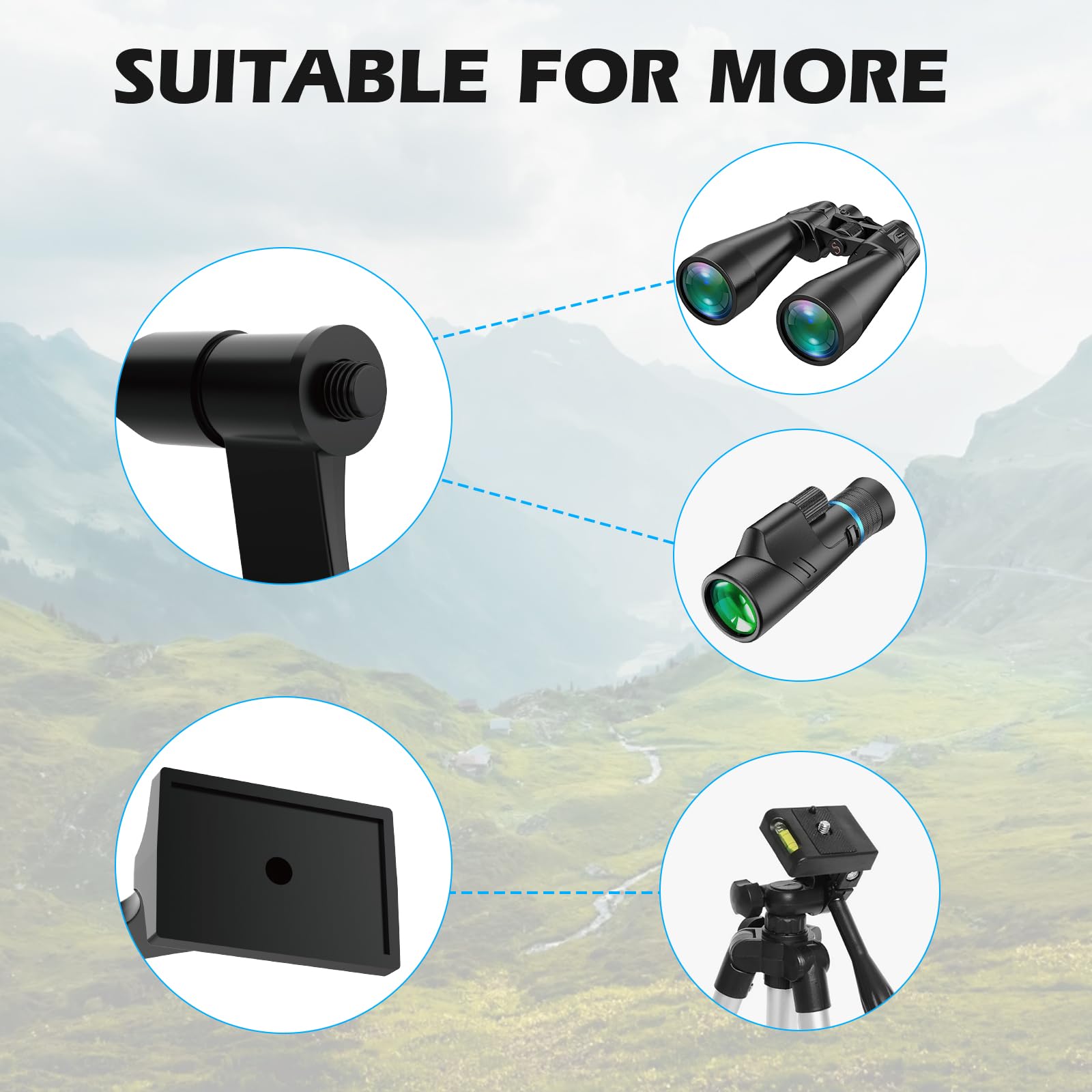Sogries Binocular Tripod Adapter-Binocular Mount 1/4 Inch Aluminium Threading Mount,Tripod Mount Adapter For Bird Watching And Outdoors
