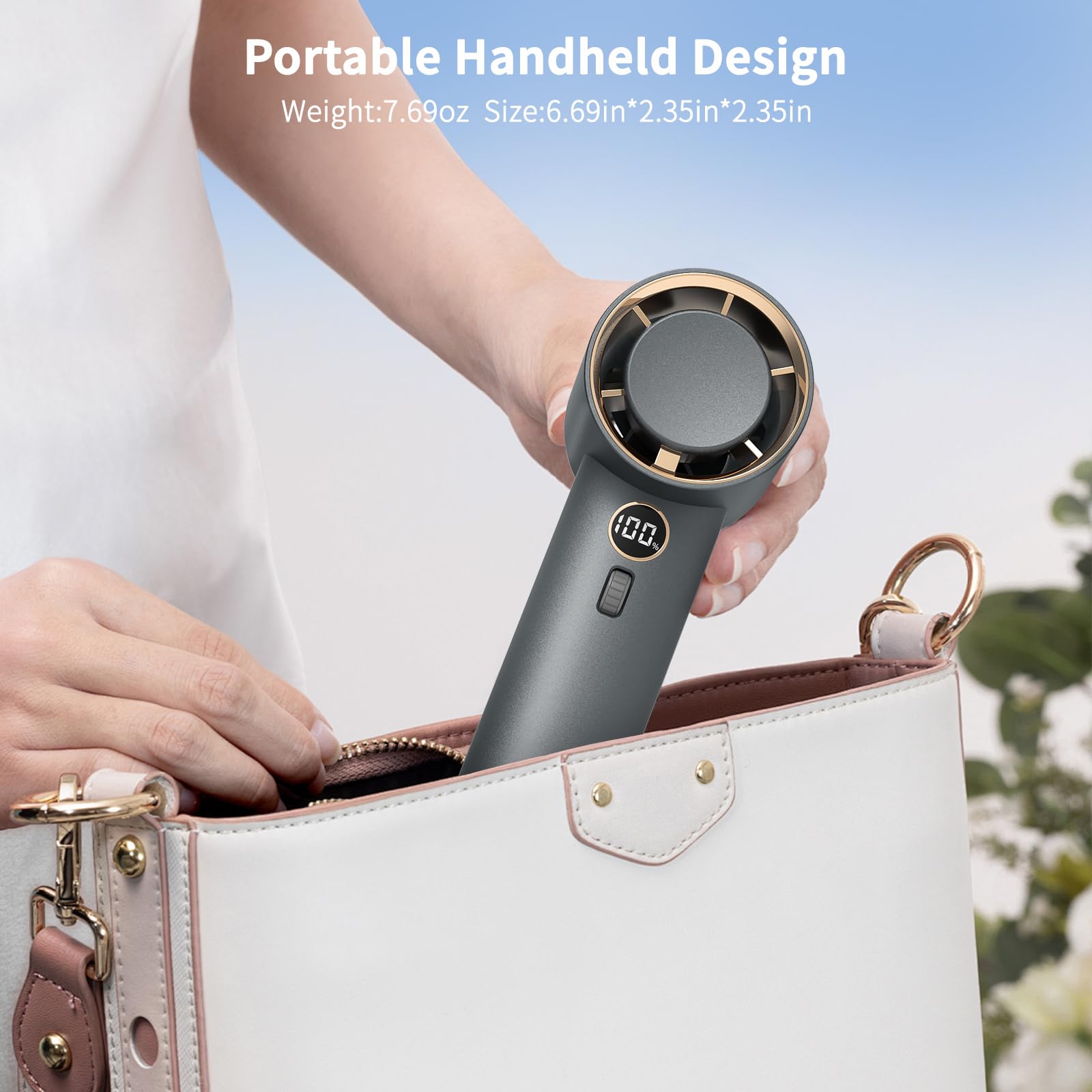 Portable Fan, Handheld Fan Personal Fan With 1-100 Speed Adjustable, 5000Mah [15H Max Working Time]