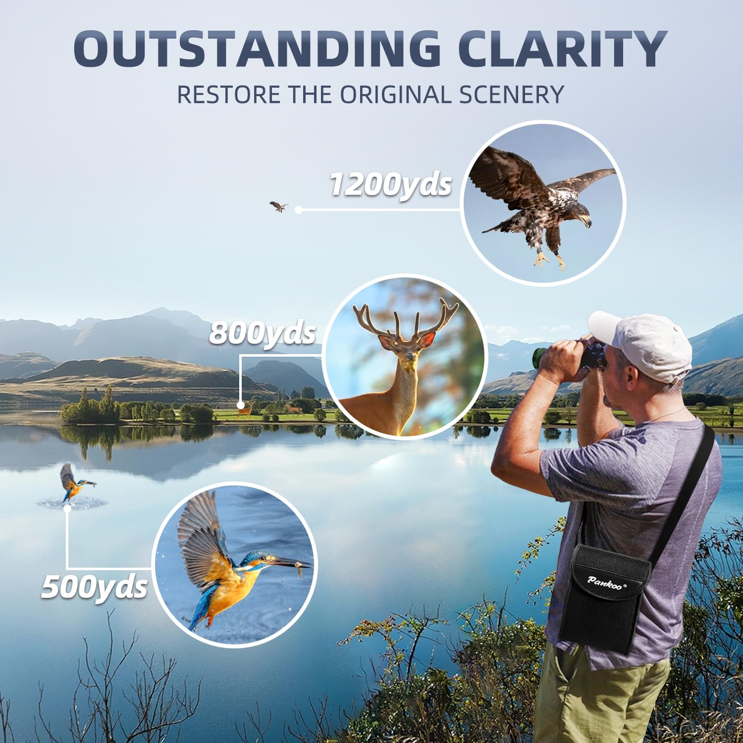 Pankoo 12X60 Monocular Telescope High Powered With Smartphone Adapter Tripod And Portable Bag, Larger Vision Monoculars For Adults With Bak4 Prism & Fmc Lens, Suitable For Bird Watching Hiking Travel