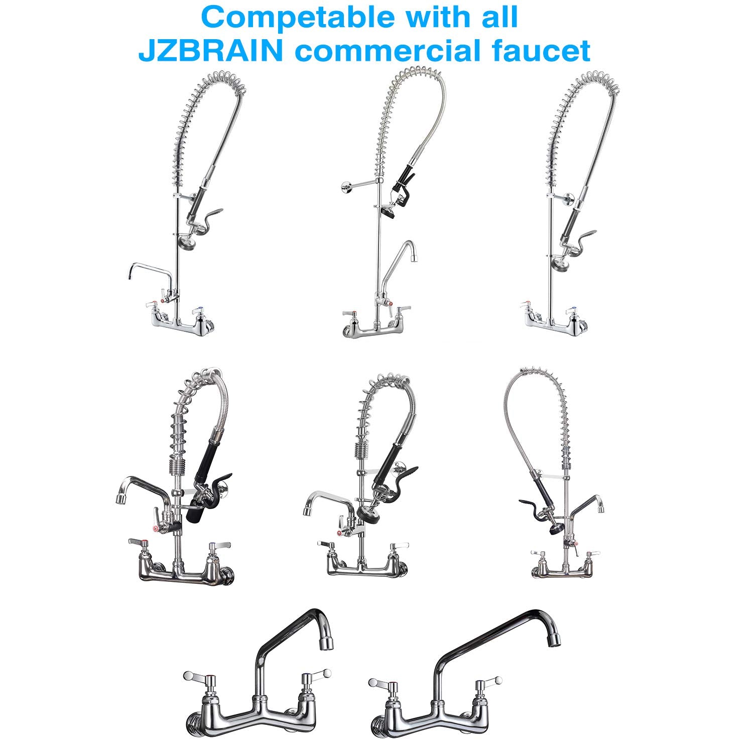 Jzbrain Installation Kit For Wall Mount Faucet Backsplash Mounted 90 Degree Elbow Adapter Set For Faucets Mounting Stainless Steel Commercial Kitchen Prep & Utility Sink