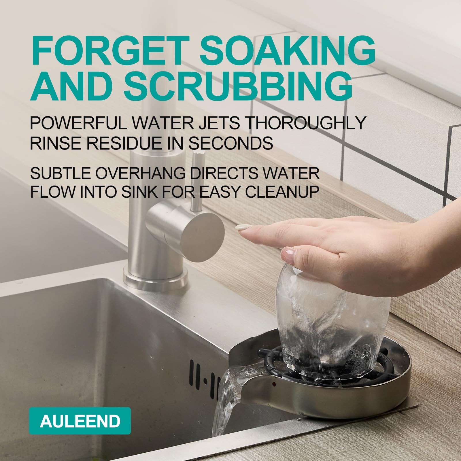 Auleend Brass Faucet Glass Rinser For Kitchen Sinks,Bottle Washer,Kitchen Sink Accessories (Orb)
