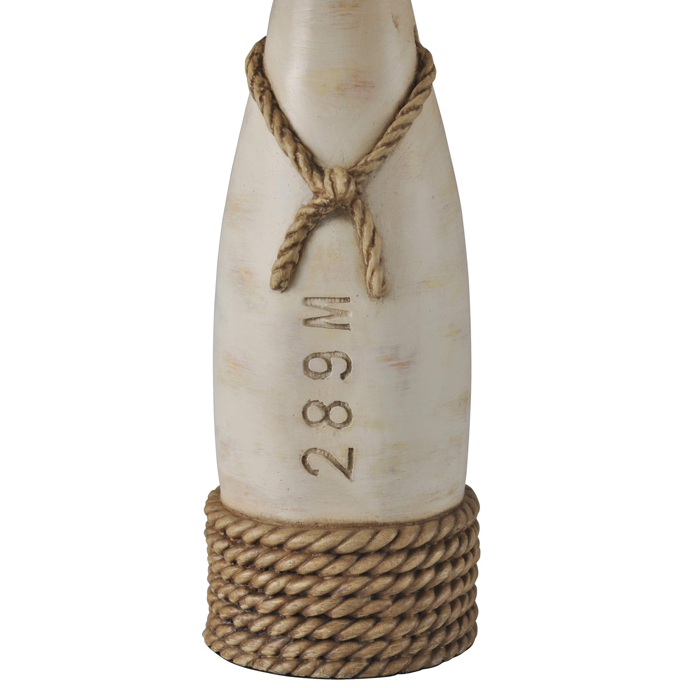 Collective Design L22489Bdsam, Distressed White Finish, Cream Hardback Canvas Shade Table Lamp