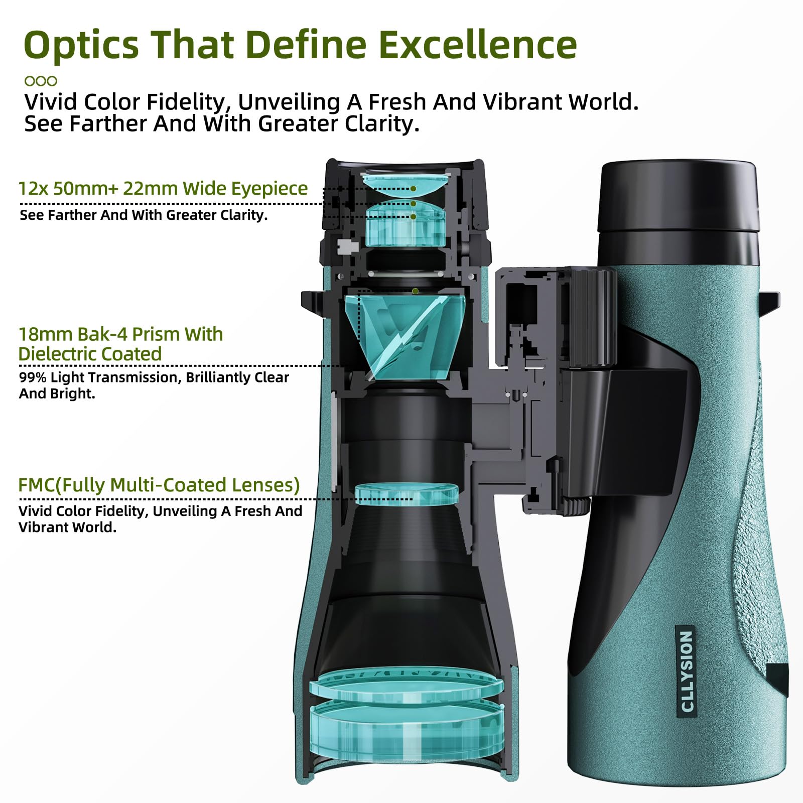 Gllysion 12X50 Uhd Binoculars For Adults High Powered With Phone Adapter, Super Bright Ipx7 Waterproof Binoculars With Bak4 Prisms, Professional Binocular For Hunting Bird Watching Stargazing Safari Travel