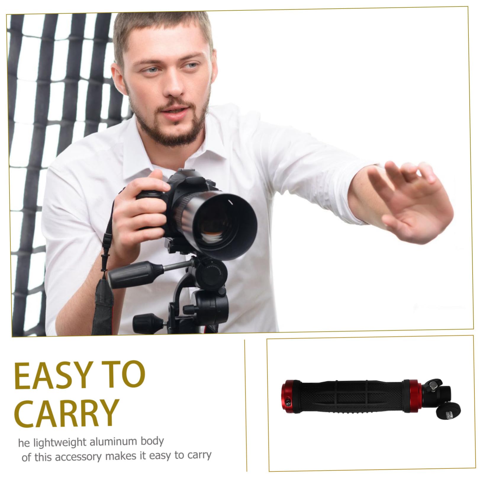 Mikikit Handheld Stabilizer Camera Handle Grip For Travel Compact Digital Video Camera Stabilizer Aluminum Alloy Construction Black