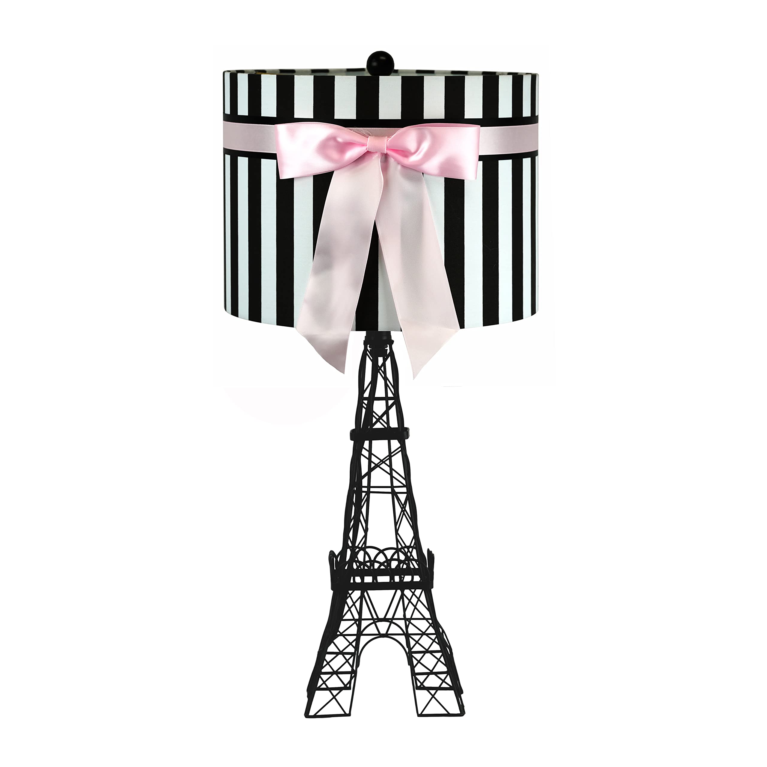 Melloway 24.5" The Eiffel Tower Base Table Lamp With Bowknot Shade, Table Lamp For Girl'S Room