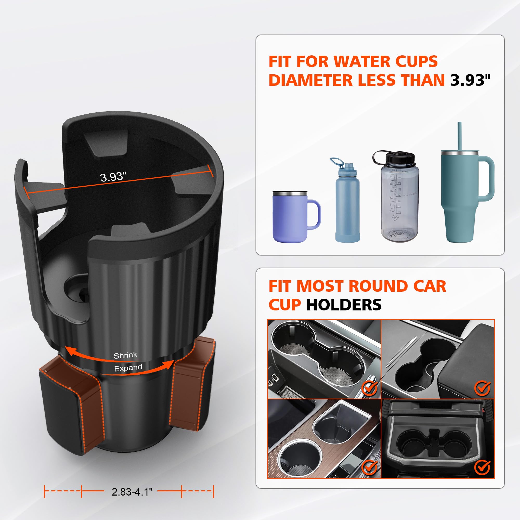 Edkcxb lest 2 In 1 Phone Mount For Car Cup Holder With Adjustable Base, Phone Holders For Car Cupholder, No Shaking 360° Flexible Neck Phone Mount For All 4-7” Smartphones, Cup Holder For Most Bottles