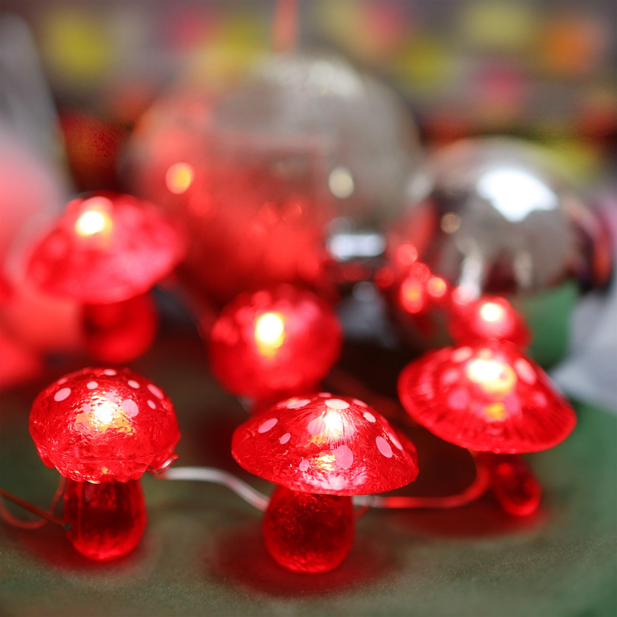 Belniak 3D Mushroom Solar Lights For Outside Solar Garden Lights-40Led 14Ft Waterproof Fairy Mushroom  Novelty Mushroom Decor For Yard Patio Window Balcony Yule Decoration