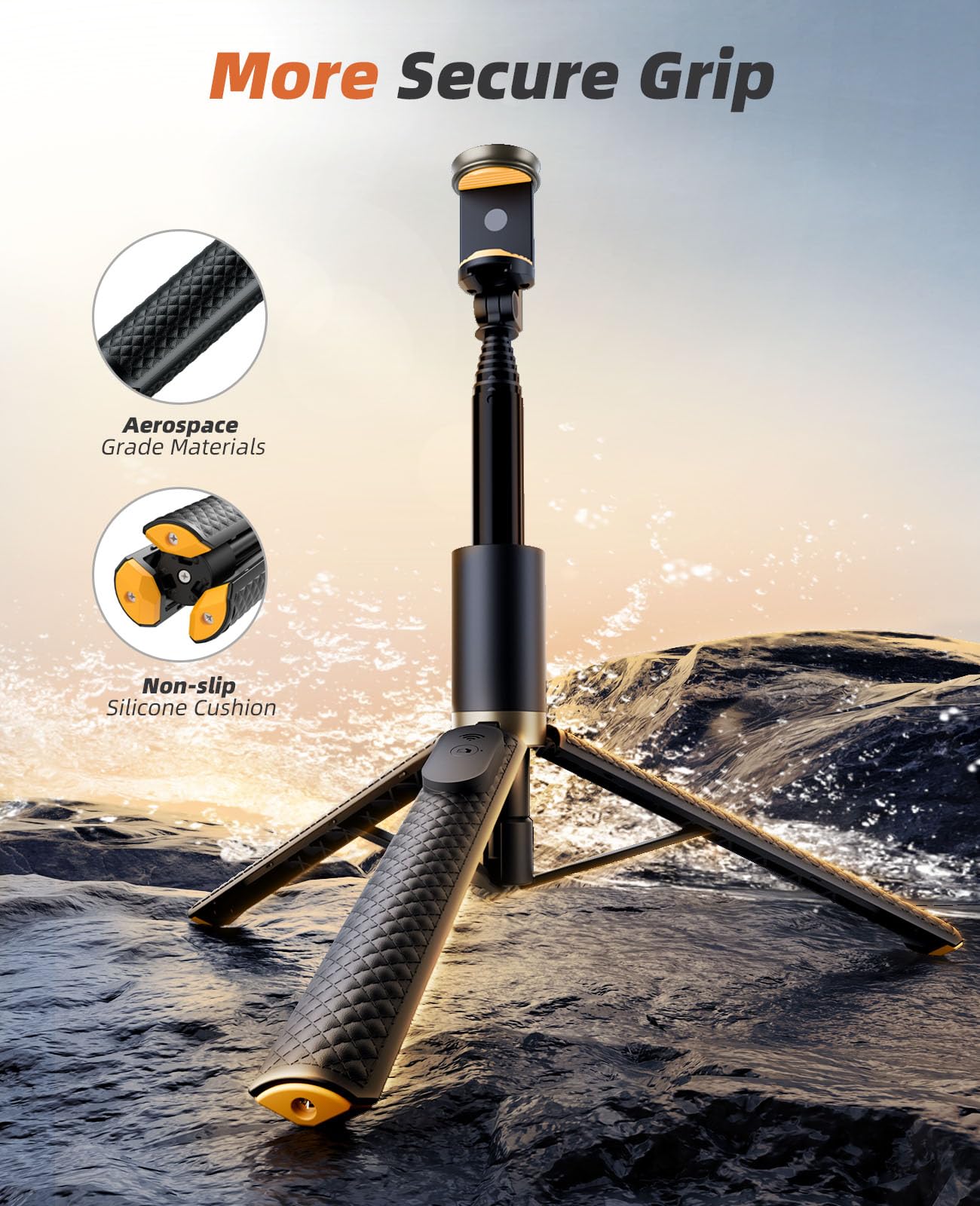 Vimose 62" Phone Tripod & Selfie Stick, Tripod For Iphone With Remote, All-In-1 Cell Phone Stand, Portable, Extendable Stand For Selfies Video Recording Vlog Kit, Compatible With Iphone Android