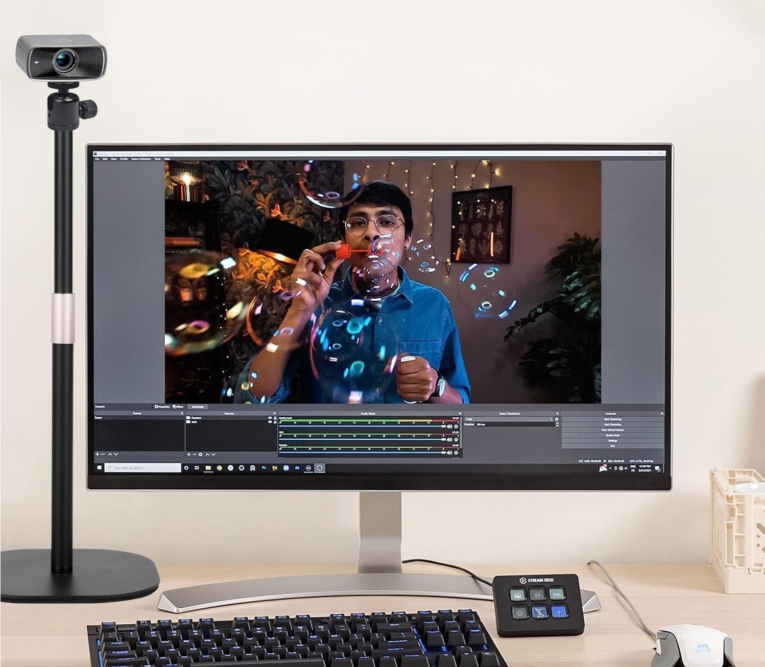 Acetaken Heavy-Duty Facecam Webcam Stand, Tabletop Webcam Tripod Holder Compatible With Elgato Facecam,Facecam Pro,Facecam Mk.2 Webcams And Wave 3/Wave Dx Microphones