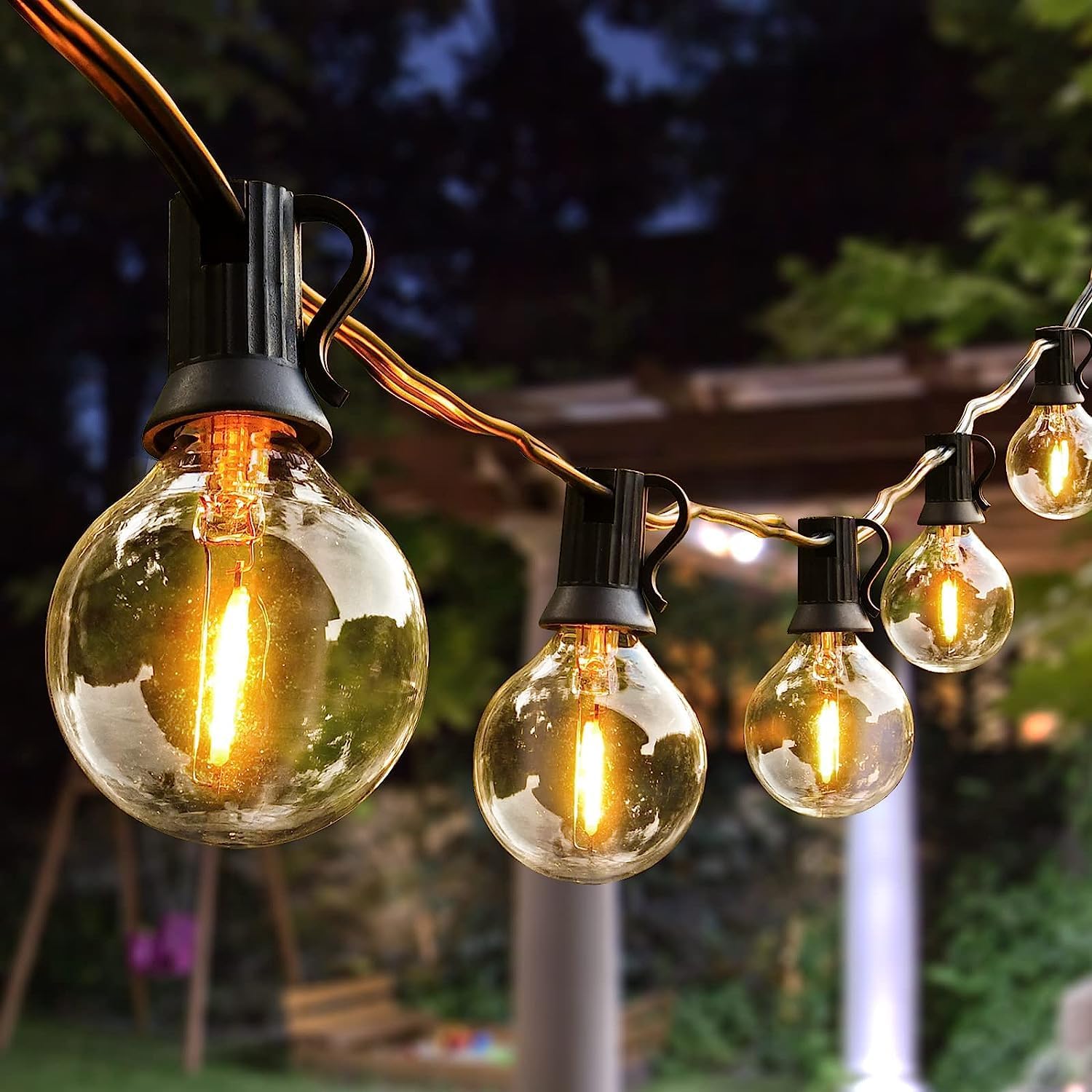 Arbrac 100Ft Outdoor String Lights Waterproof/Connectable/Dimmable With 62 Led Shatterproof Bulbs Ul Listed, G40 Globe 2700K Patio Lights Outdoor Lighting For Backyard Porch Cafe Party Wedding Garden