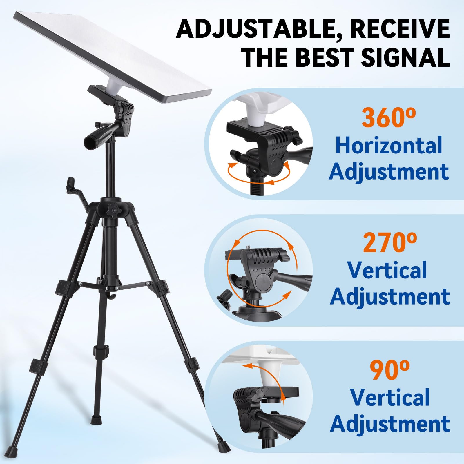 Szsauto Portable Tripod For Starlink Mini, Adjustable Tripod For Starlink Mini Mounting Kits With 1/4 Inch Nut Adapter Mount Compatible With Starlink Mini Satellite Dish -For Outdoor Camping Rv Travel