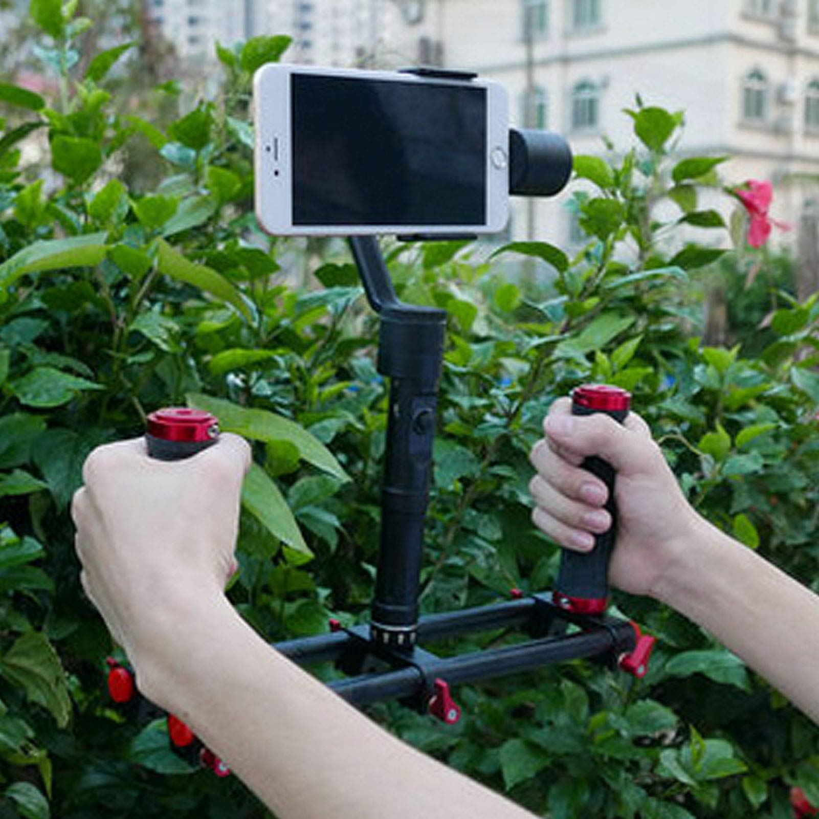 Agatige Camera Dual Grip Extender Handle Gimbal Stabilizer Rig Accessory With 1/4' Inch Screws And 3/8" Screws, With Most Stabilizers And Cameras