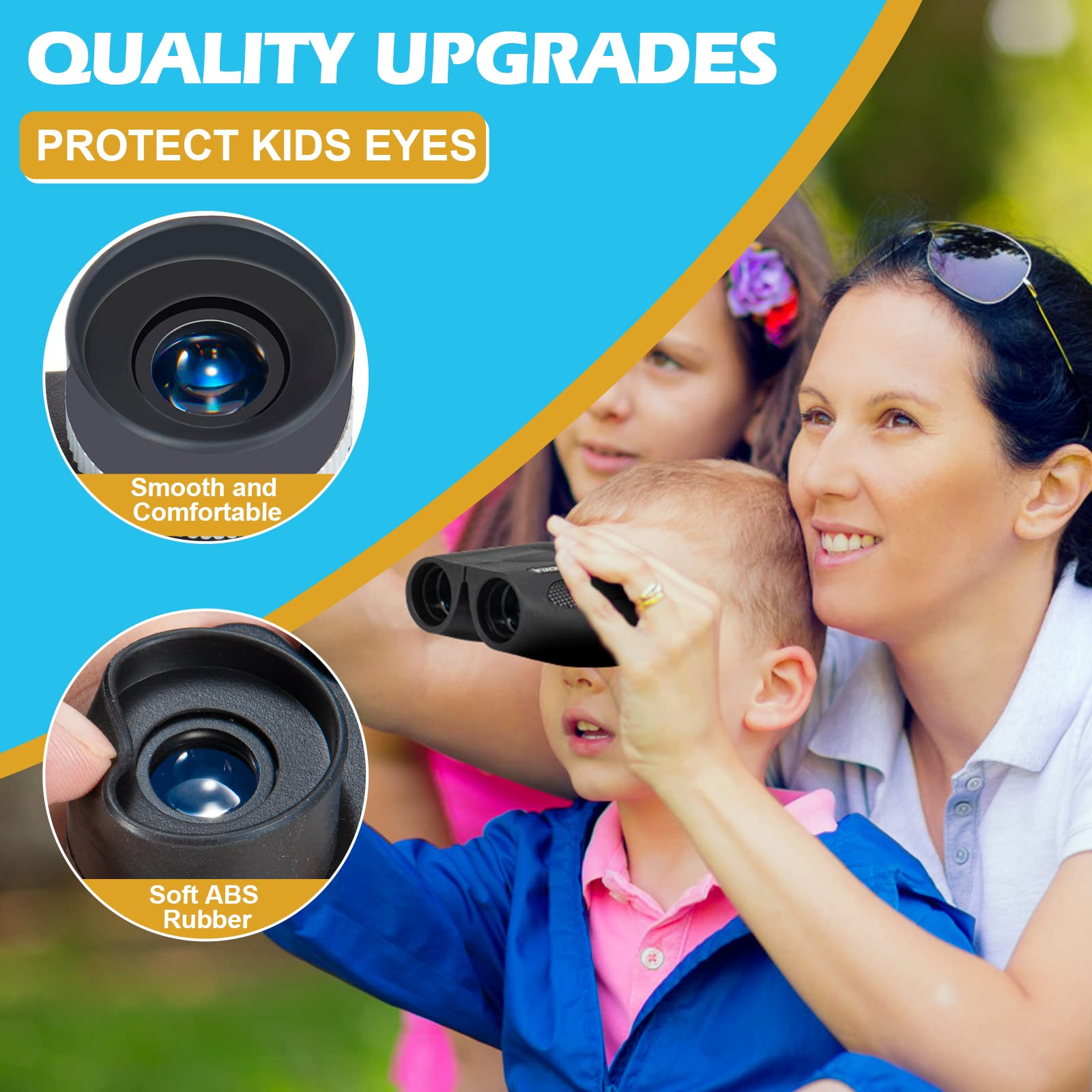 Inxaric Binocular For Kids- Kids Binoculars With Clear Low Light Vision-8X21 Large Eyepiece Compact Binocular For Adults Kids-High Resolution Binoculars For Bird Watching Camping Hiking Travel，Best