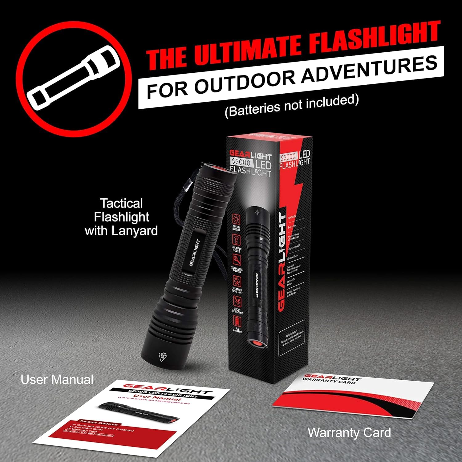 Gearlight S2000 Led Flashlight High Lumens - Super Bright, Powerful, Mid-Size Utility Flashlight For Outdoor Activity & Emergency Use