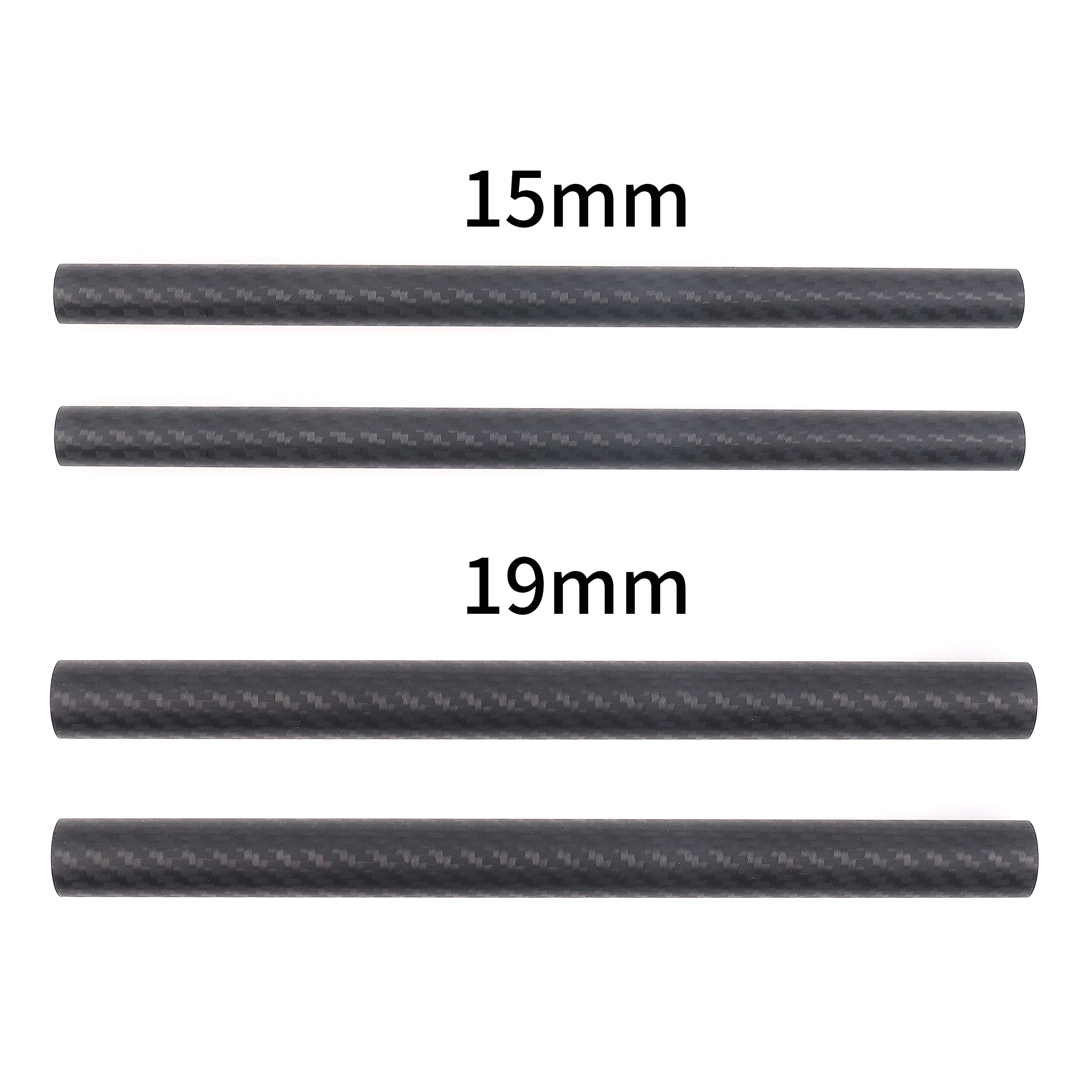Focusfoto 19Mm Carbon Fiber Rods 15Cm/6Inch Length For 19Mm Rod Rail Support System Dslr Camera Rig (Pack Of 2)