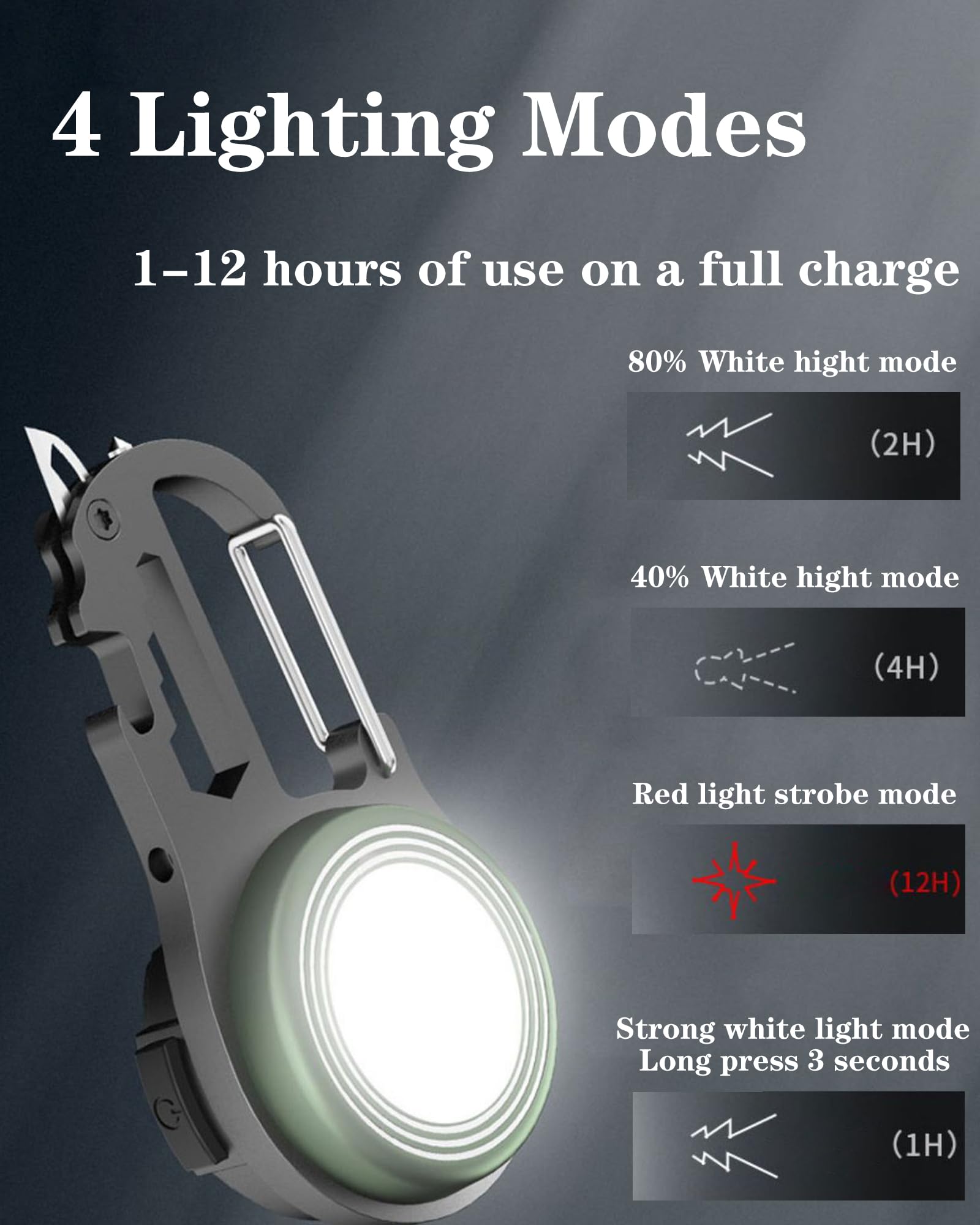 Lusostka Multifunctional Keychain Flashlights, Portable Pocket Light With Screwdriver Bottle Opener For Outoor Hiking