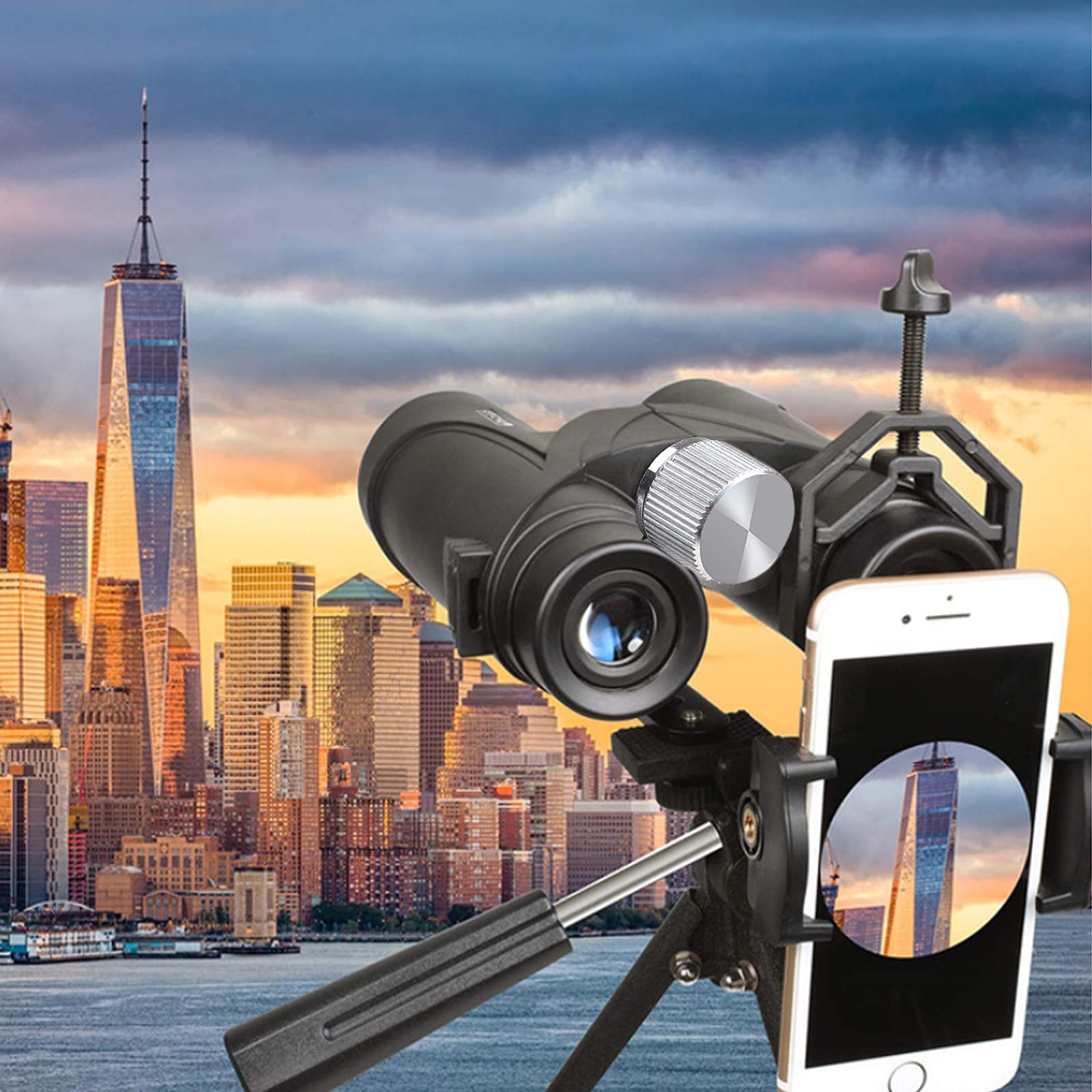 Agorizeo L-Type Binocular Tripod Adapter 1/4 Inch Screw Hole Mount Holder Versatile Tripod Attachment Metal Tripod Bracket Stable Tripod For Connecting Binocular Telescope And Camera Tripod