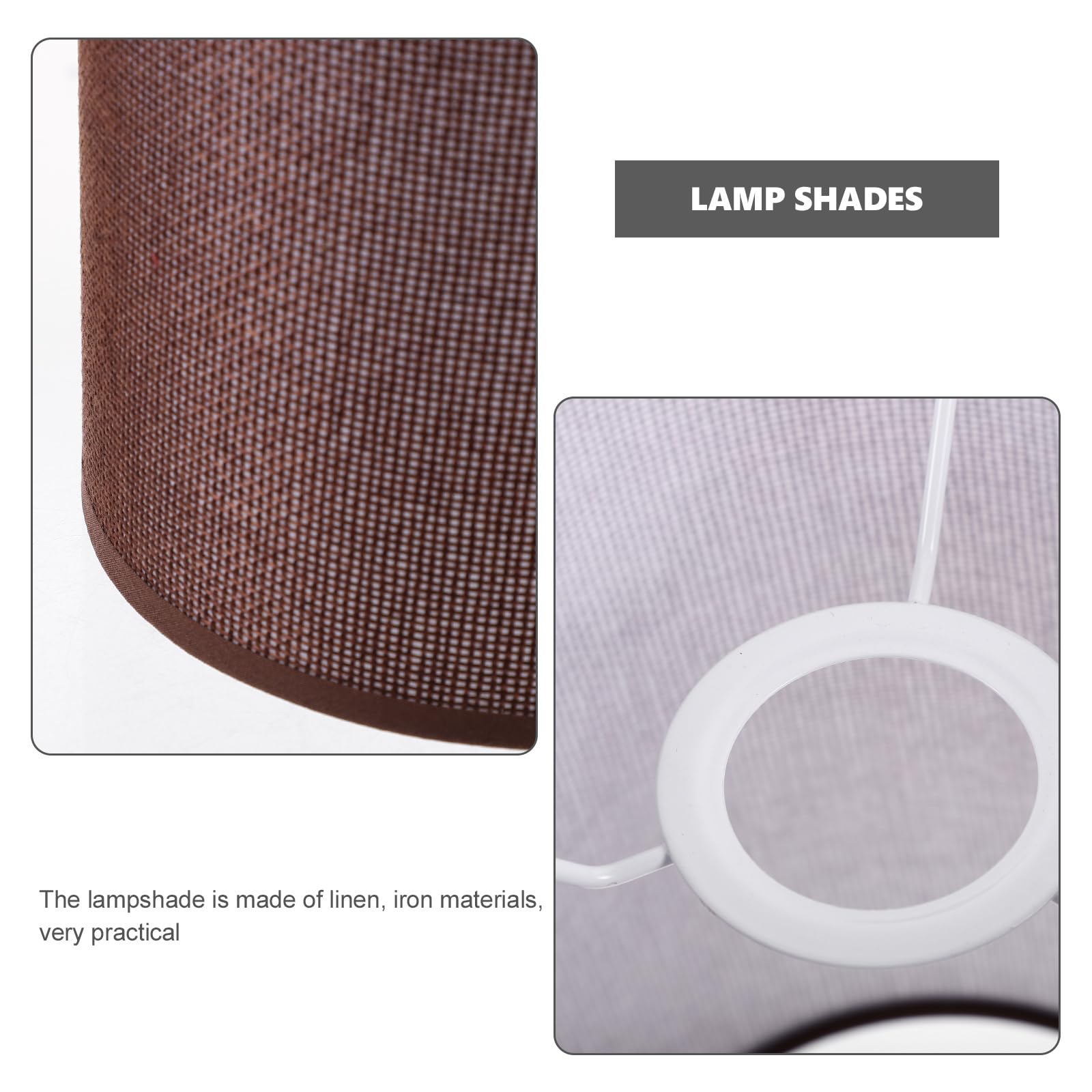Lifkome Fabric Lampshade Table Lamp Shade Clip On Light Cage Guard Barrel Cloth Light Cover E27 Cylinder Light Shade For Table Floor Pendant Lamp