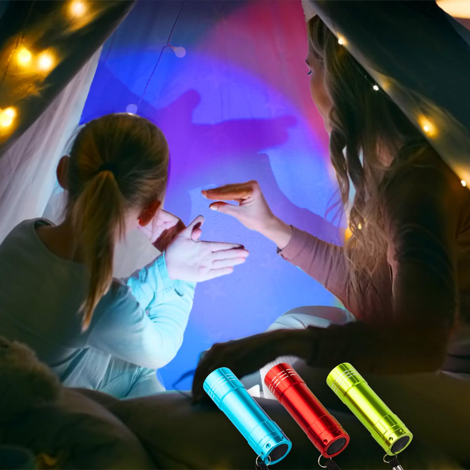 Kunhe 6-Pack Rgb Led Lights For Kids – Durable Aluminum Shell Battery-Powered (Includes Aaa18) Fun & Colorful  For Birthdays Parties And Creative Play