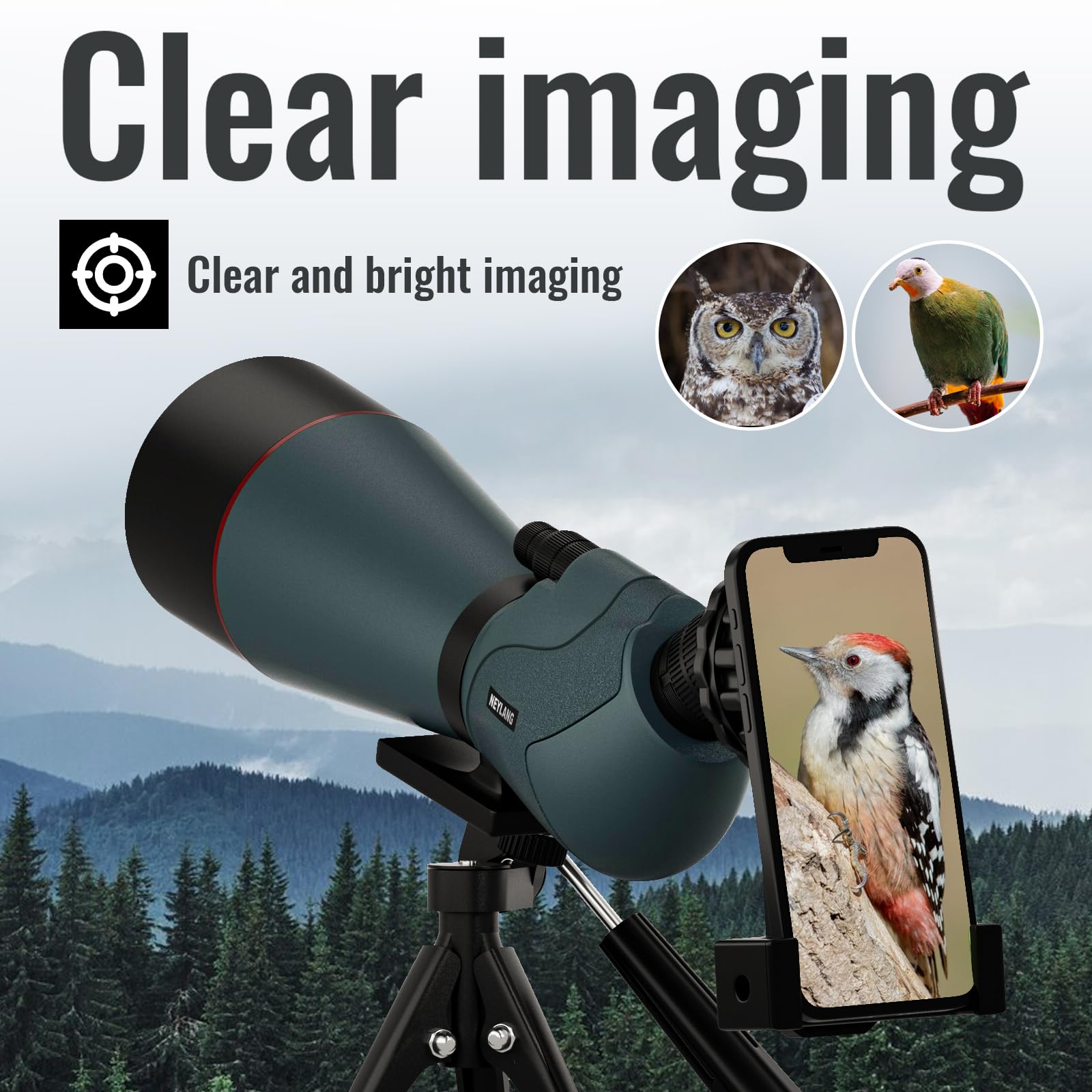 Neylang 25-75X70 Spotting Scope For Shooting Hunting - Spotter Scopes With Tripod Phone Adapter Waterproof Hd Scope For Target Shooting Bird Watching
