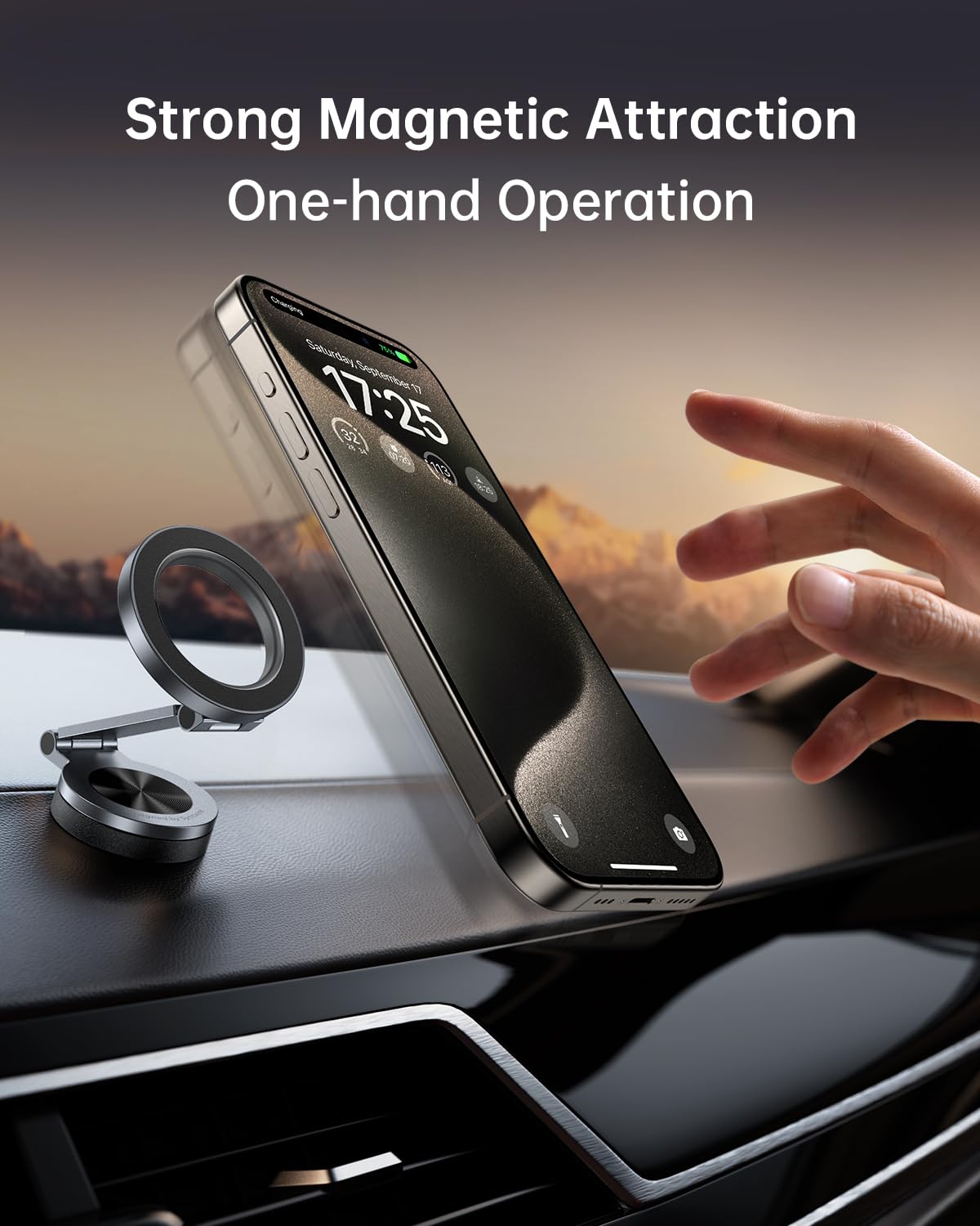 Syncwire For Magsafe Car Mount - [360° Rotation] Magnetic Phone Holder For Car, Adjustable Metal Arm, Ultra Magnet, Car Magnet Phone Mount For Dashboard, Fit For Iphone 16 15 14 13 Pro Max &All Phones