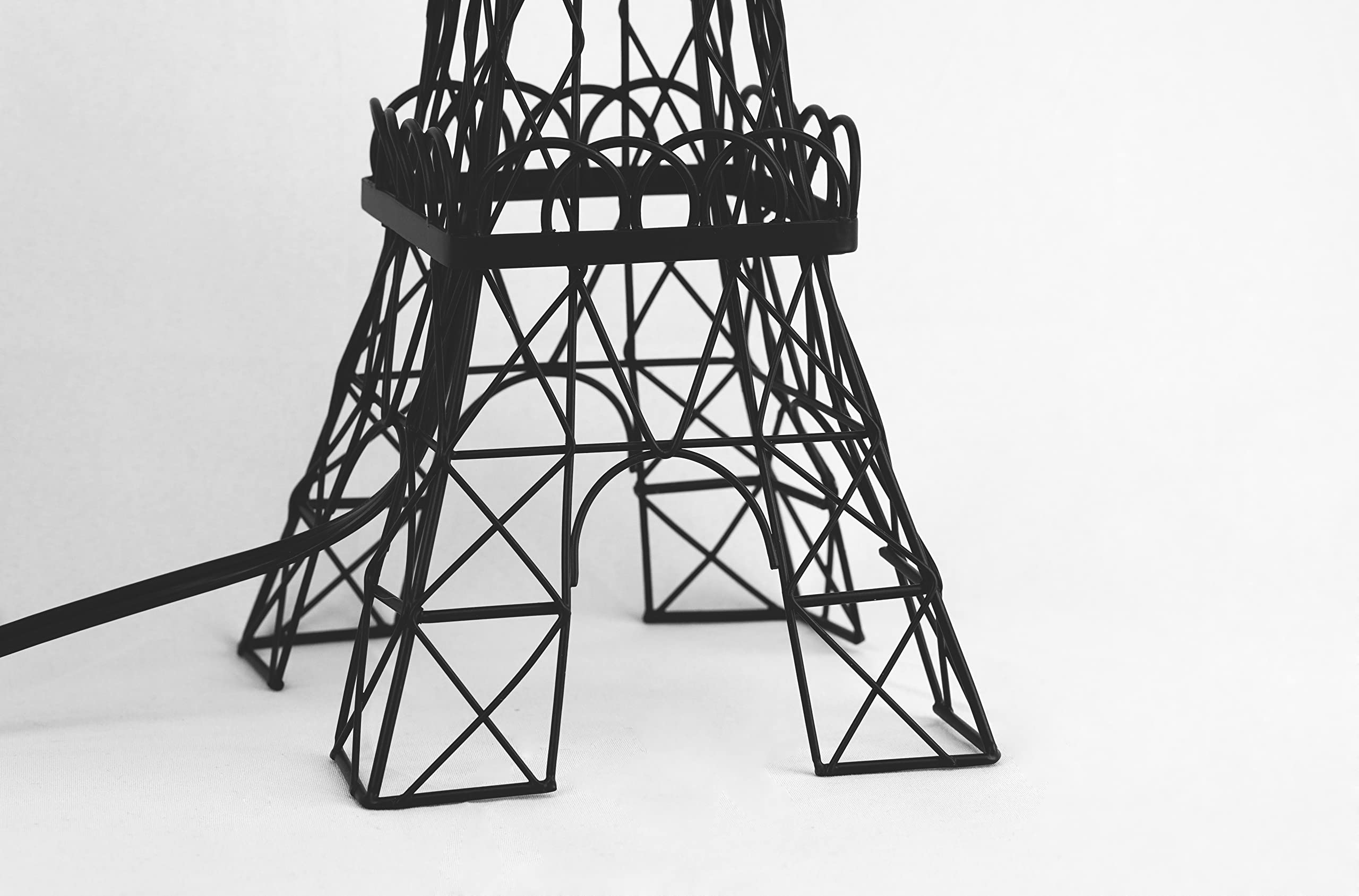 Melloway 24.5" The Eiffel Tower Base Table Lamp With Bowknot Shade, Table Lamp For Girl'S Room