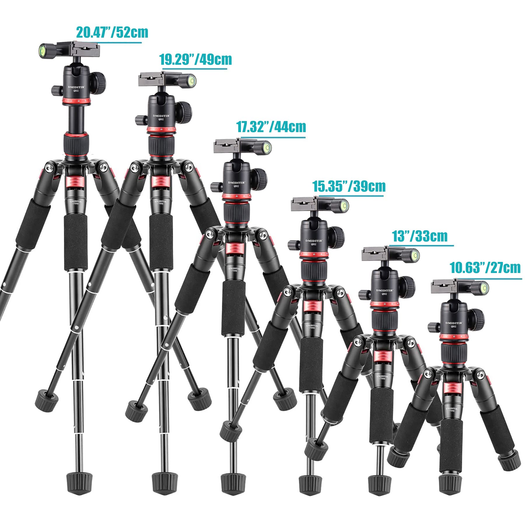 Dmiditir Tabletop Portable Metal Mini Camera Tripod,20" Dslr Aluminum Travel Tripod With 360 Degree Pan Ball Head Load Up To 13.23 Pounds,Compatible With Canon,Nikon,Sony