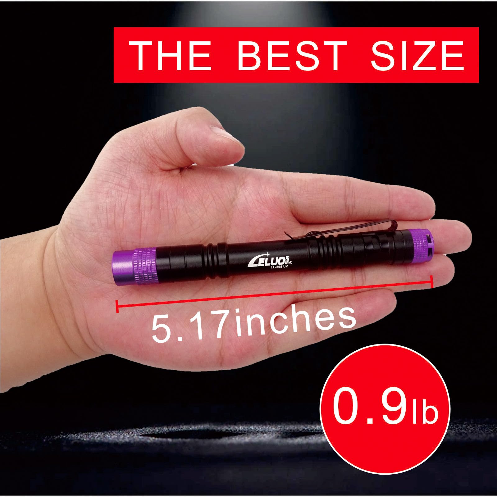 Leluohq Black Light, 365Nm Uv Flashlight, Portable Mini Black Light For Pet Urine Detection, Handheld Uv Flashlight For Resin, Pet Urine, Nails, Money - Pack Of 2