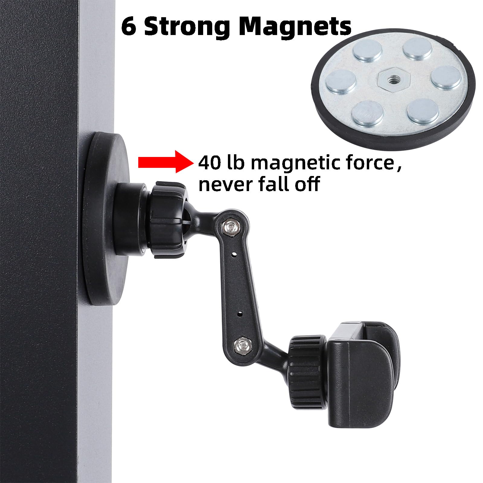 Fpn Gym Magnetic Phone Holder Mount Attach To Metal Surface, 360° Rotatable Heavy Duty Magnet Phone Mount For Gym Workout Record, Compatible With Iphone, Samsung, All Cell Phone