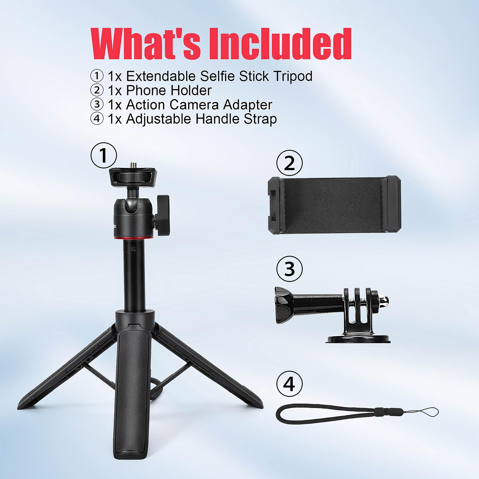 Yoputbo Extendable Mini Tripod,8-23.6Inch Height Adjustable 360 Rotation Ball Head Cold Shoe Handheld Vlog Small Camera Tripod For Webcam Iphone,Travel Selfie Stick For Dslr Action Camera