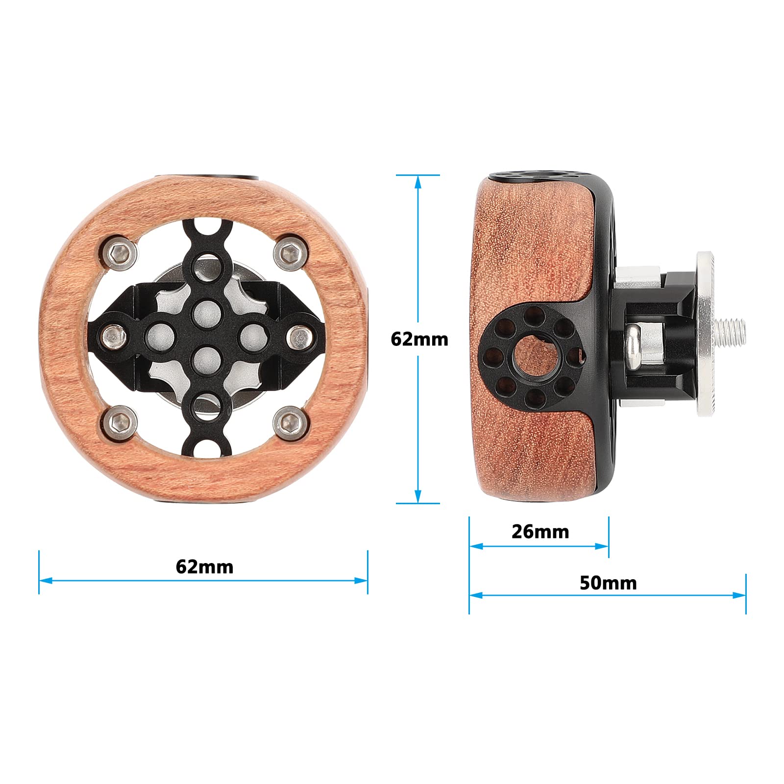 Camvate Round Hand Wheel With M6 Rosette Mount For Camera Video Wooden Handgrip - 3217