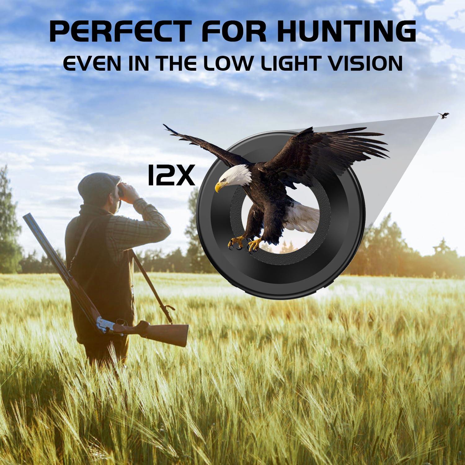 Flyant 12X25 High Powered Binoculars For Adults, Compact Binoculars With Clear Low Light Vision, Waterproof Small Binoculars For Bird Watching, Hunting, Travel, Concerts