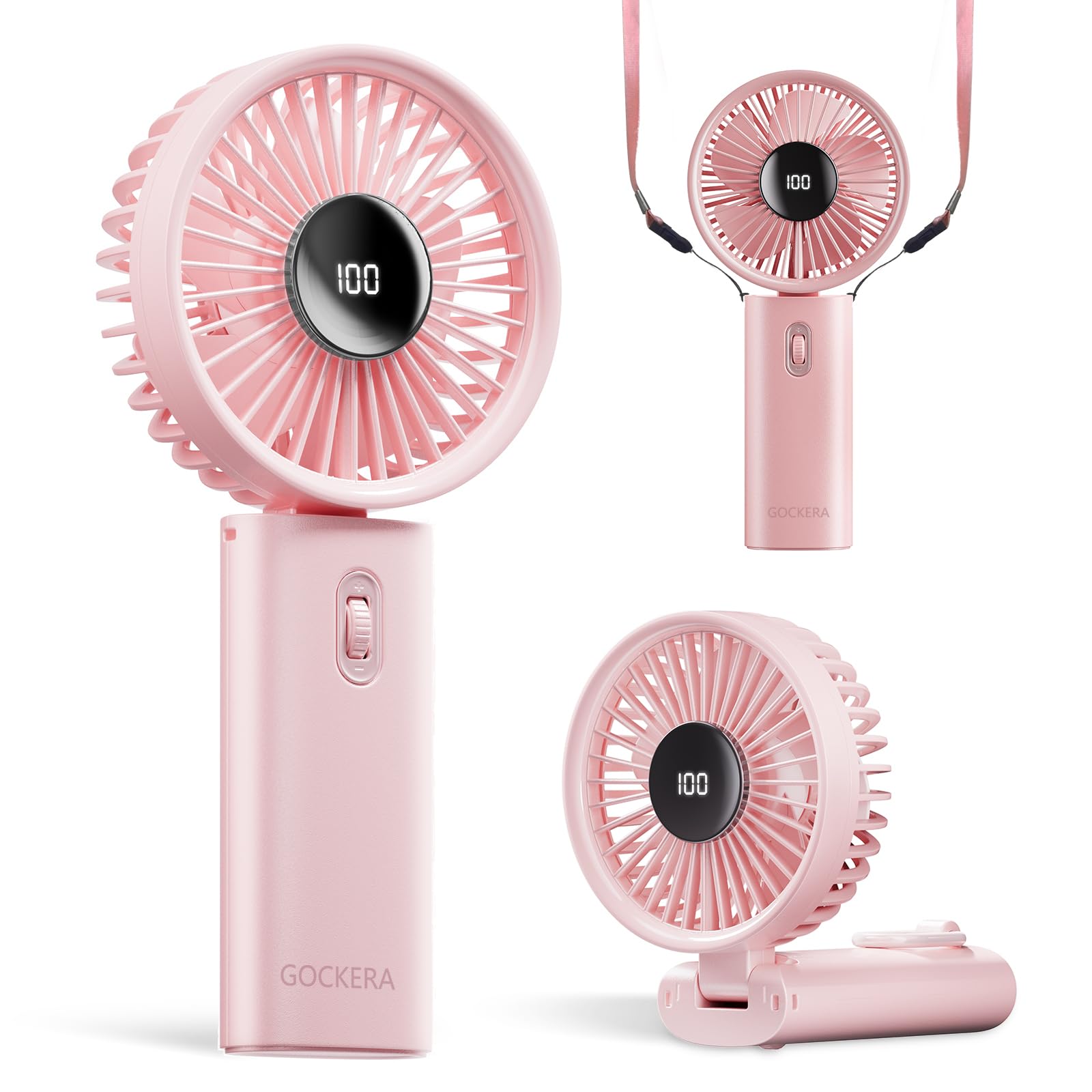 Portable Fan, 100 Speeds Scrolling Switch Adjustable Handheld Fan With Digital Display, 4200Mah Fold - Koospark