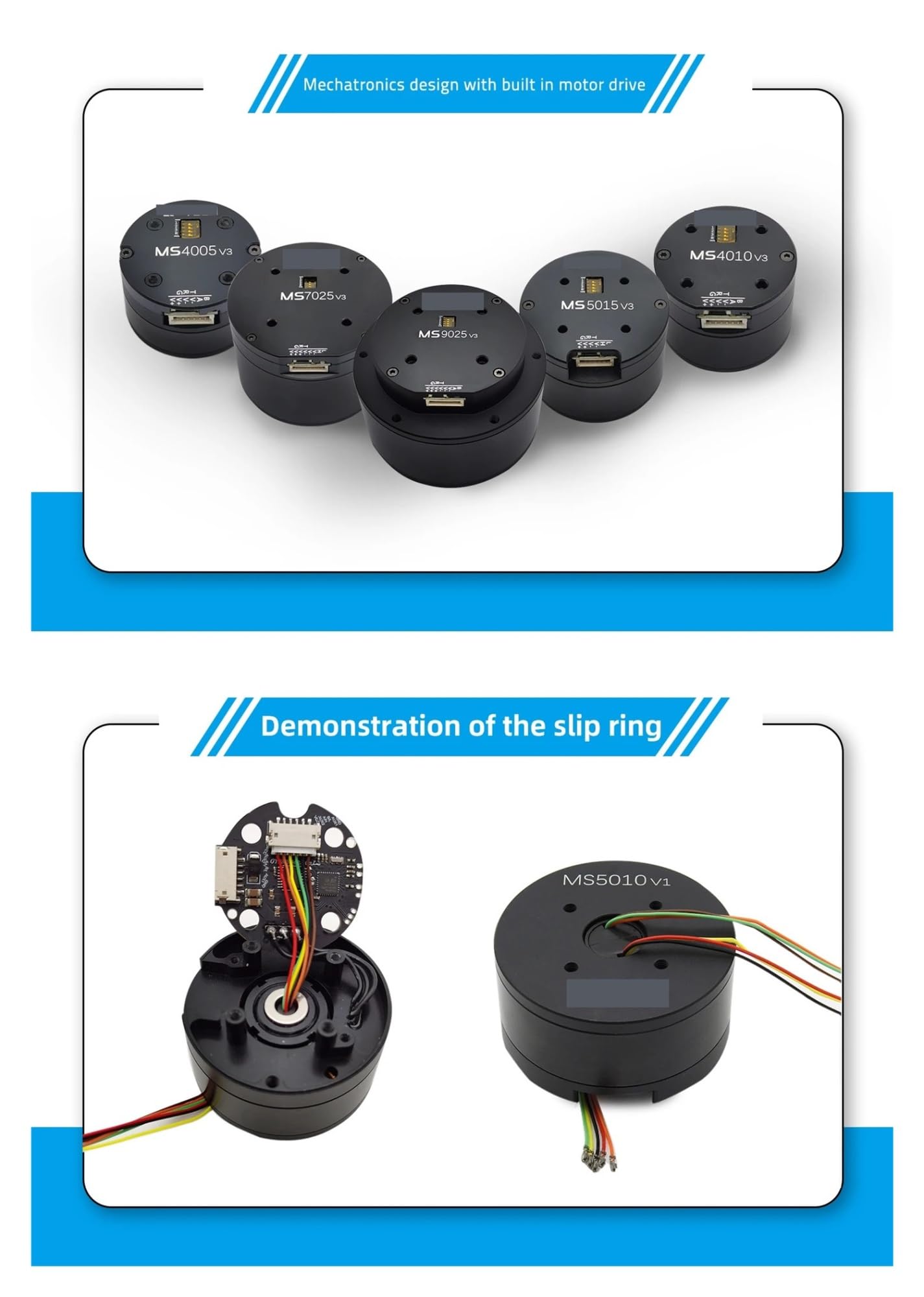 Arionyx Ms4005V3 (Rmd-S-4005) Low Speed Smooth Through Slip Ring Micro Bldc Gimbal Motor For Gimbal Camera(Rs485-18Bit)