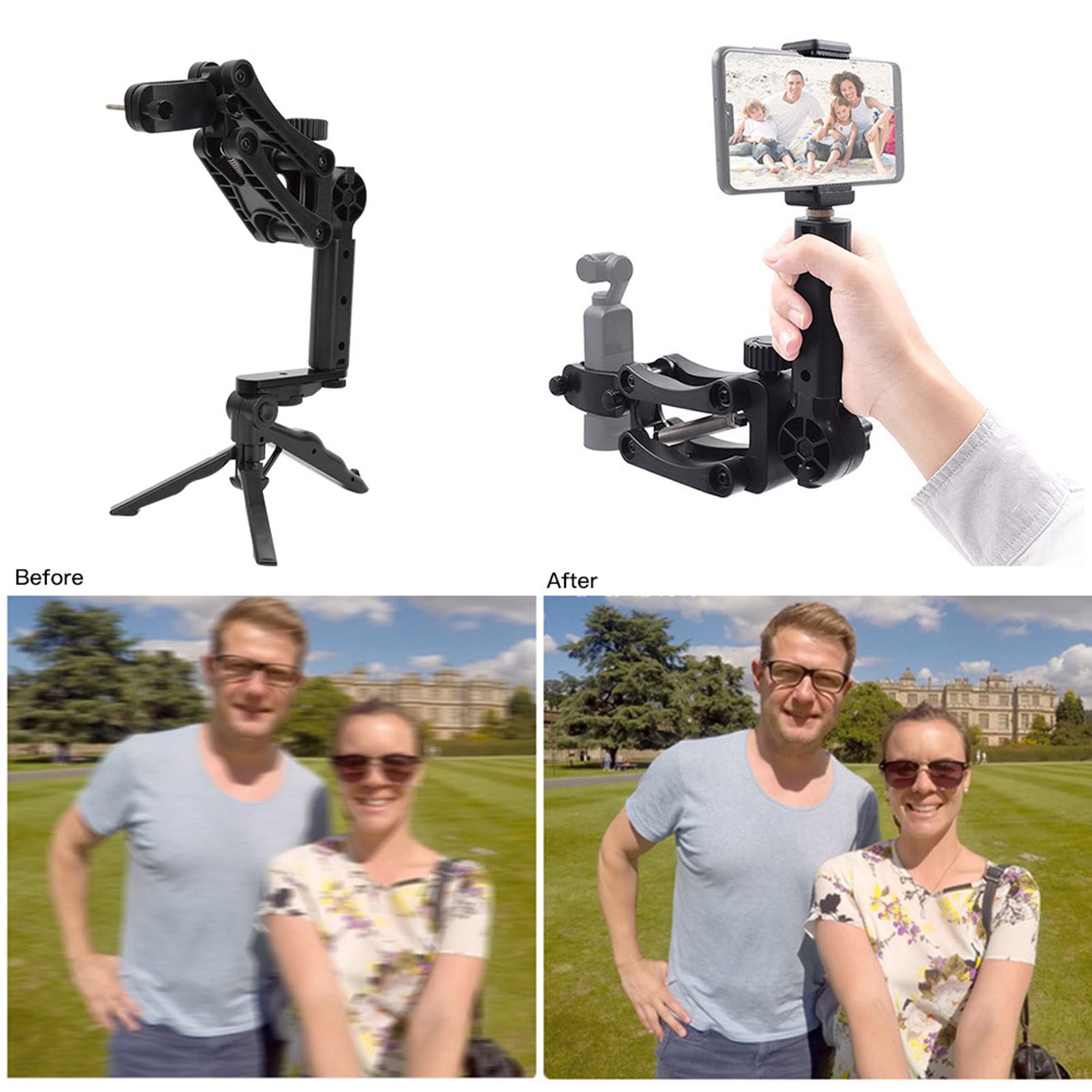 Fuchooky Osmo Mobile 3 Z Axis Stabilizer Handle Grip With Spring Damping Multiple Handheld Modes Abs Compatible Square Round Oval Handles