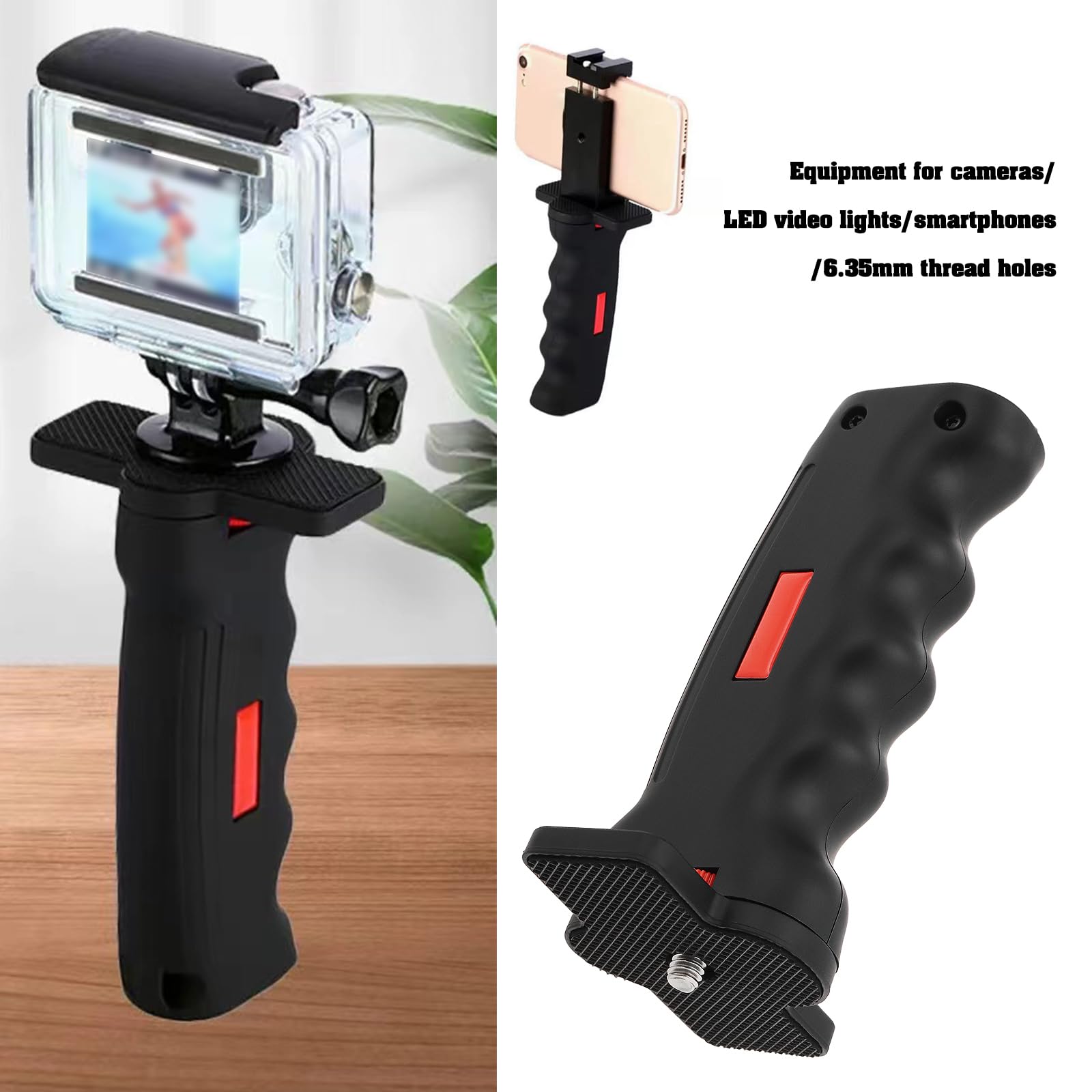 Ecsing 1Pc 1/4" Screw Camera Hand Stabilizer Compatible With Dslr Camera Led Video Light Smartphones 6.35Mm Threaded Hole Devices