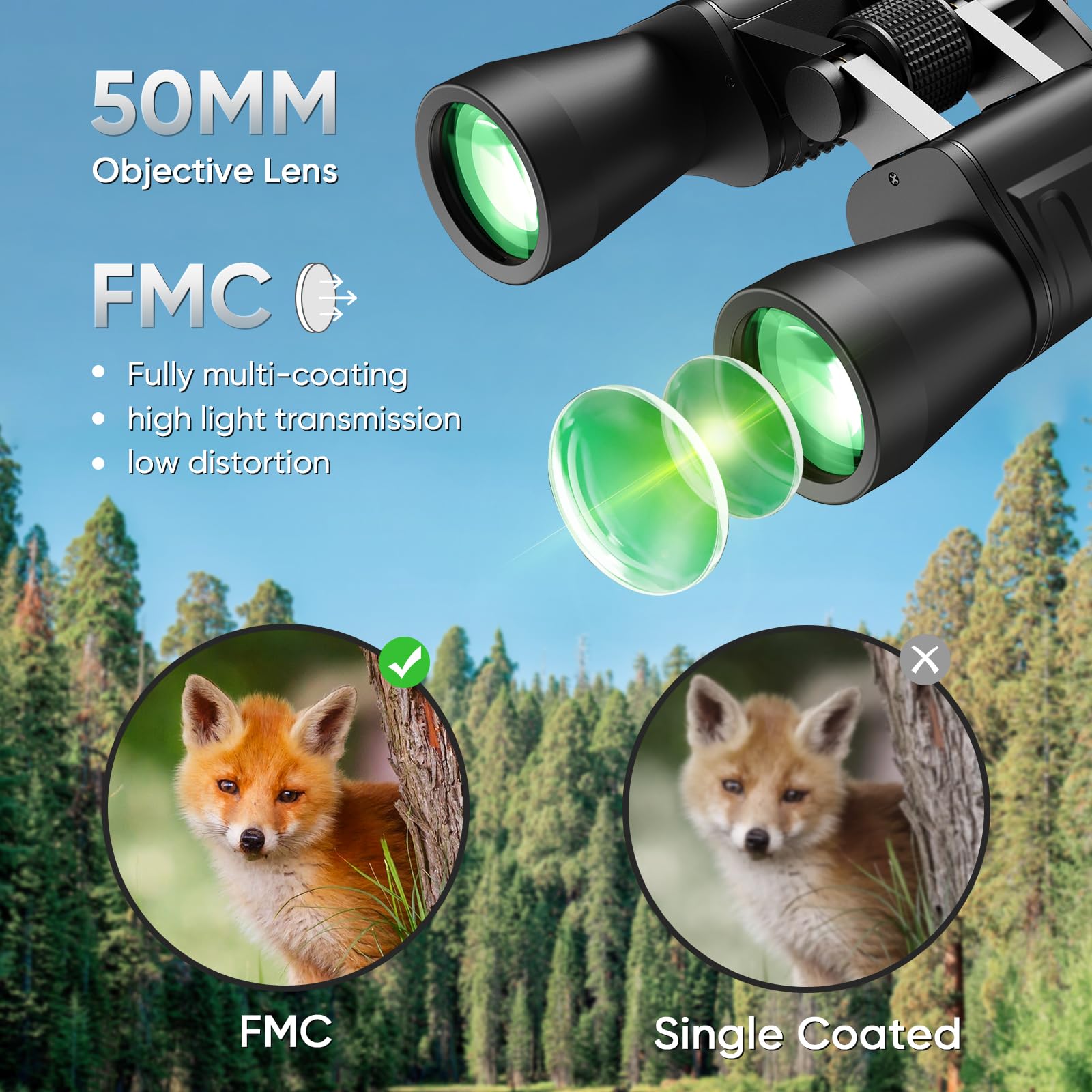 Evil Eye 10-30X50 High Power Military Zoom Binoculars For Adults, Low Light Night Vision/Daily Waterproof / Bak7 Prism/Fmc Lens, Hd Professional Binoculars For Bird Watching, Hunting, Outdoor, Hiking.