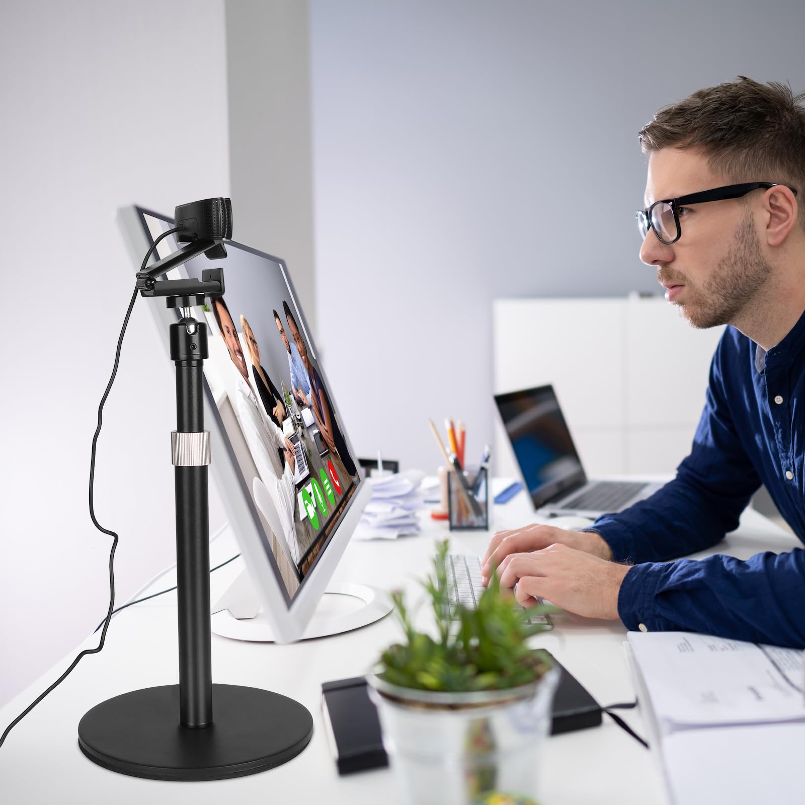 Mippko Webcam Camera Stand Phone Holder For Desk,1/4"-20 Threaded Compatible With Logitech Webcam C920 / C920S / C920X / C922 / C922X / C925E / C930 / C930E / C615 / C960,Dslr Camera/Smartphone