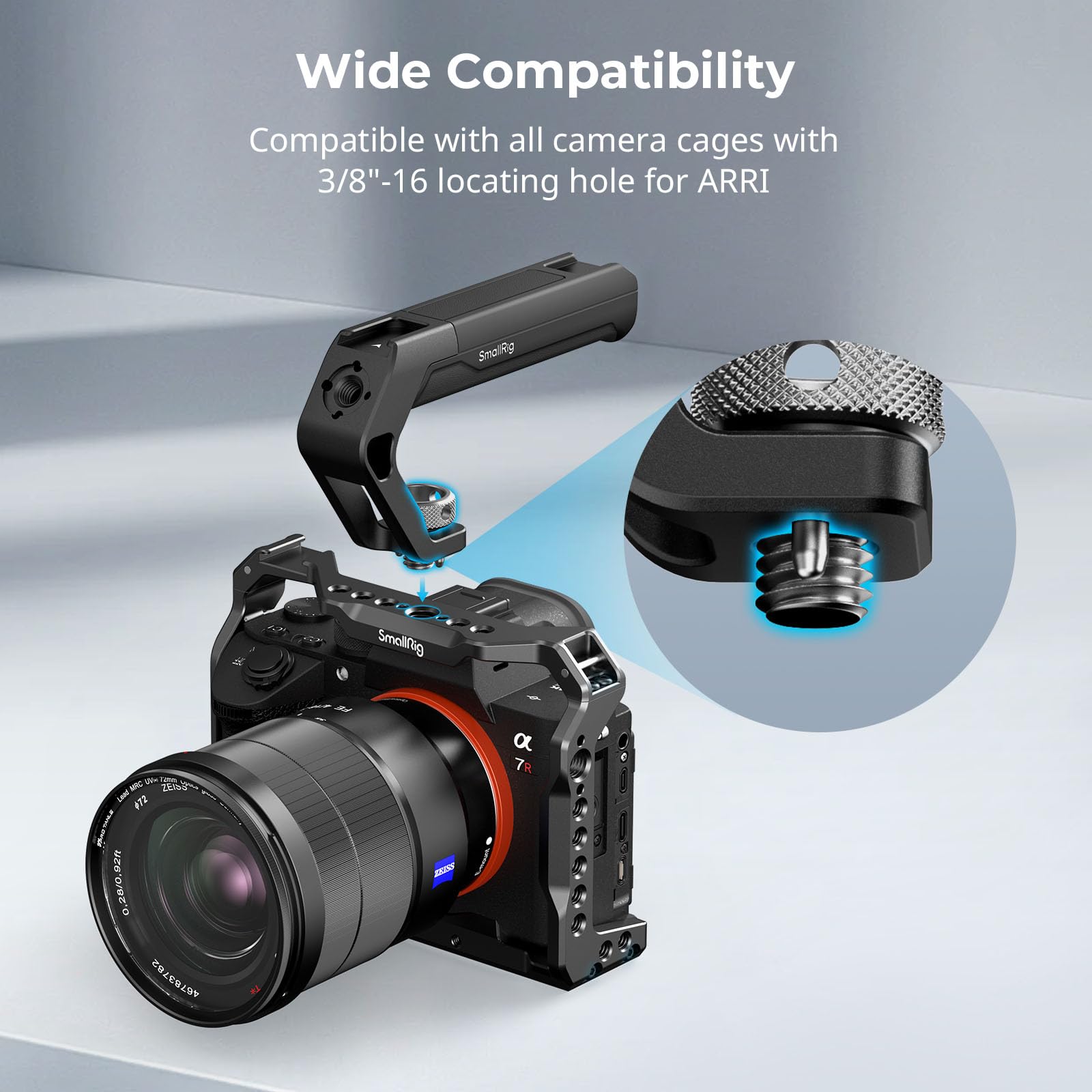 Smallrig Lightweight Top Handle With 3/8"-16 Locating Pins For Arri And Camera Monitor Mount For Arri-Style