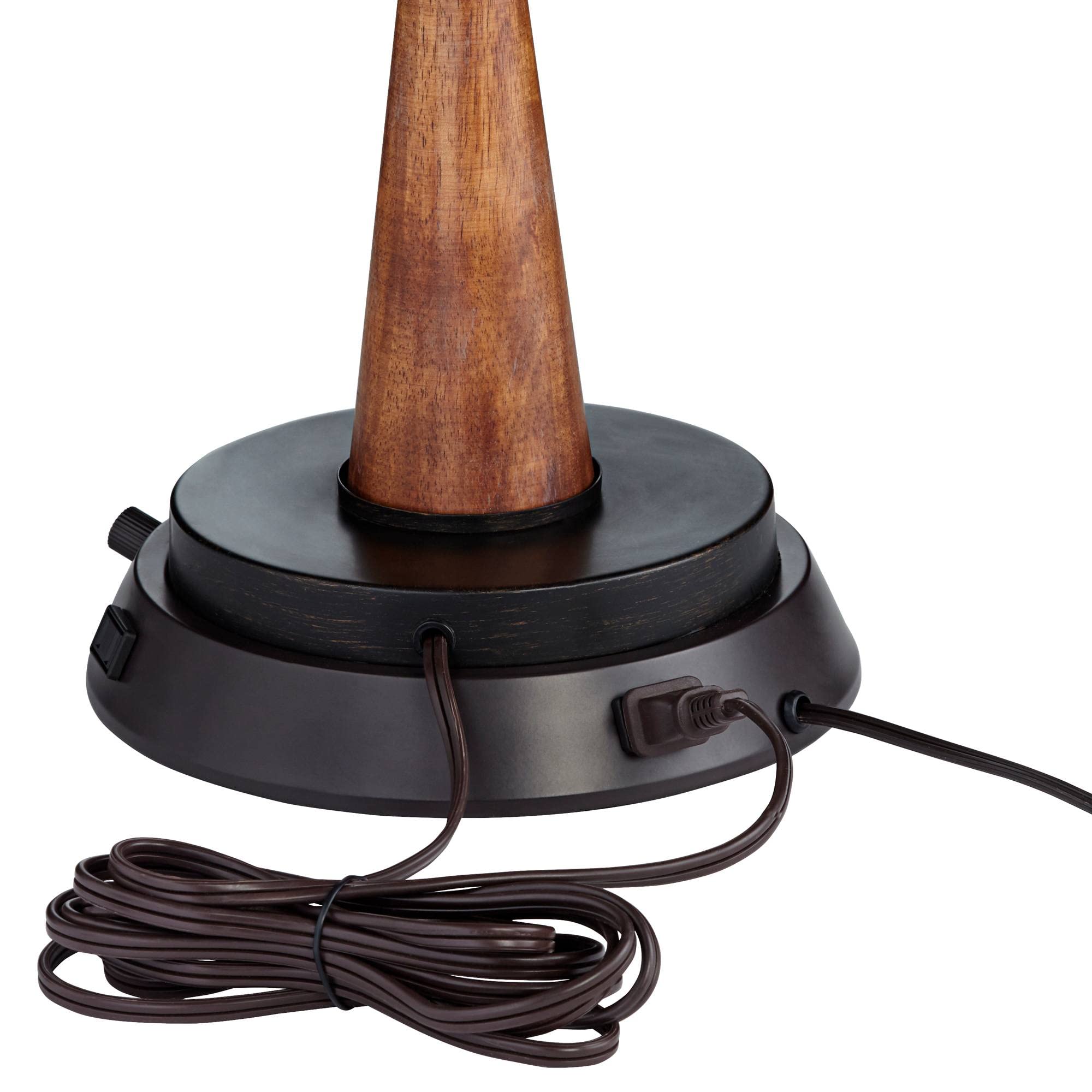 360 Lighting Modern Universal Charging Workstation Table Lamp Base With Usb And Ac Power Outlet Full Range Dimmer Bronze For Living Room Bedroom House Bedside Nightstand Home Office Family