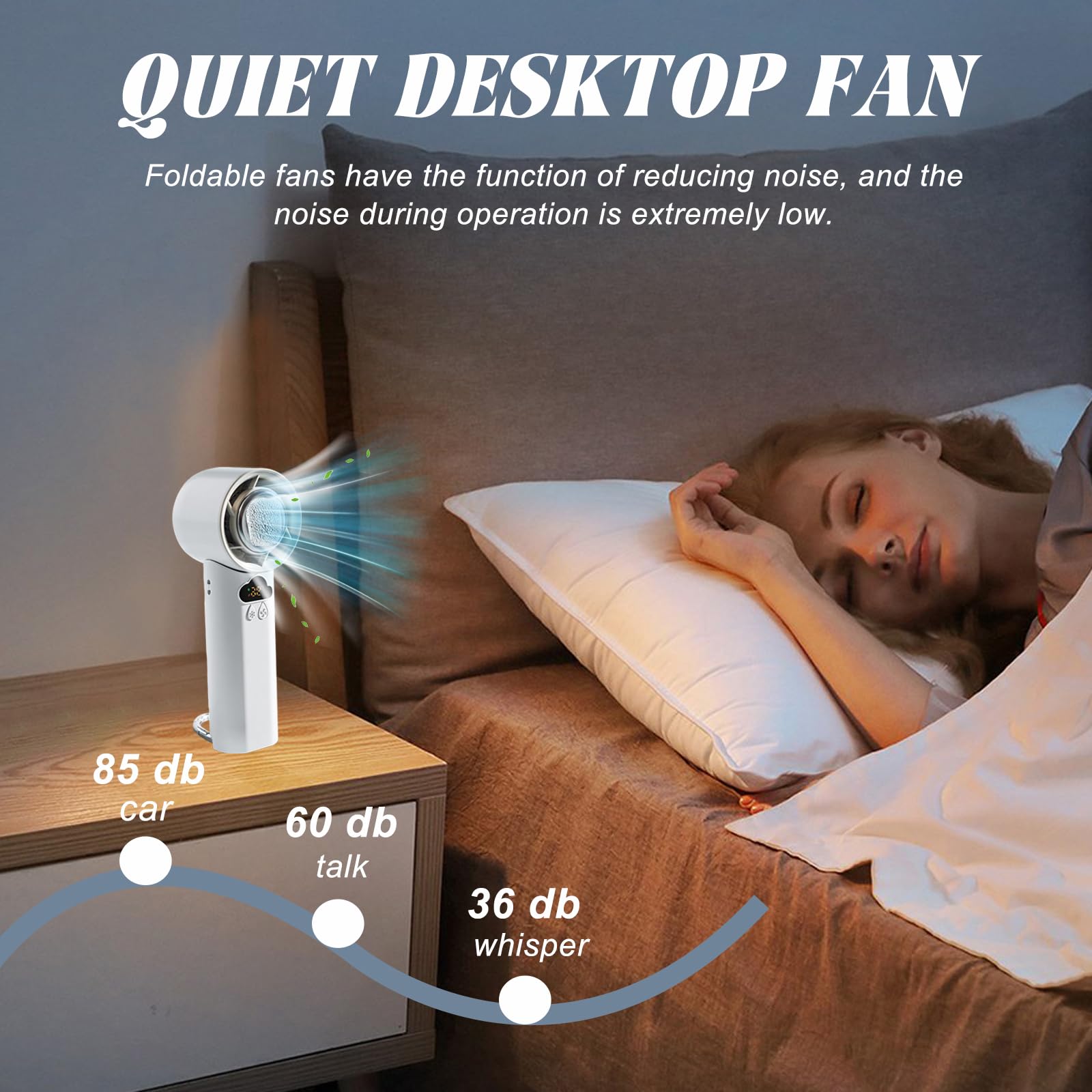 Portable Handheld Fan, High-Speed 2 In 1 Folding Fan, Small Rechargeable Fans With Handheld