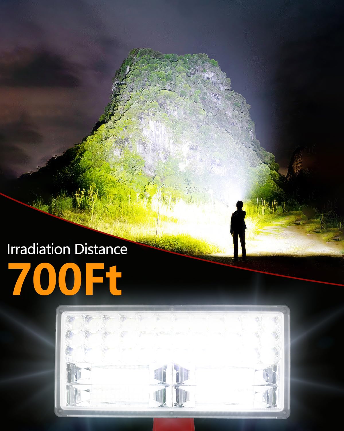 Philophca 18V Light For Li-Ion Battery, 40W 4200Lm For Light With Usb Port, 110° Pivoting Head, For Flashlight 18V Max Led Work Light Floodlight Spotlight