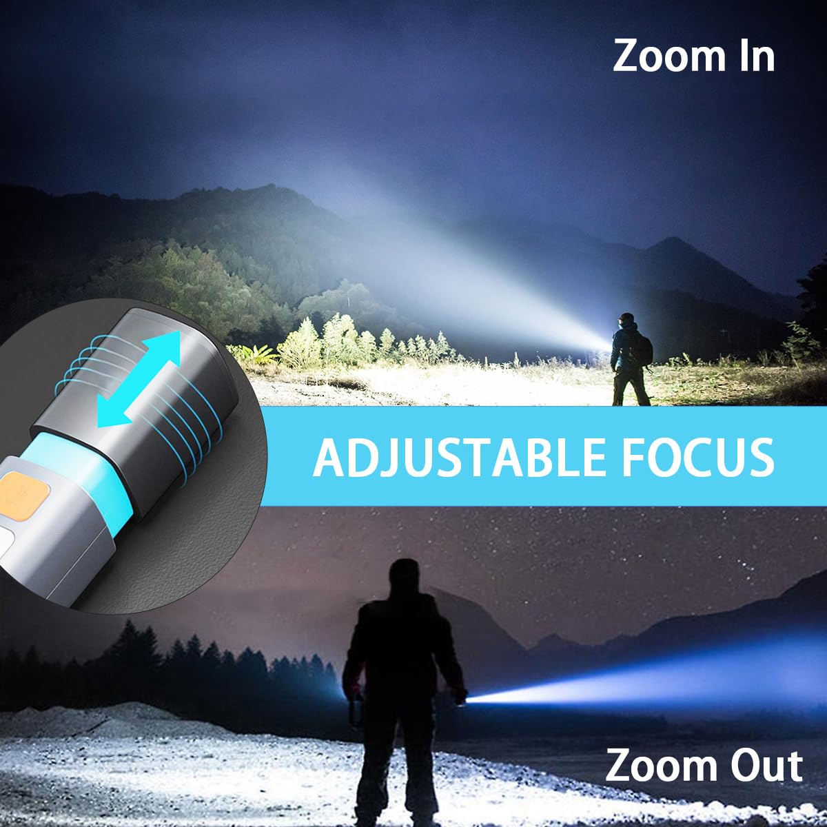Youawe Rechargeable Led Flashlights High Lumens, 20,000 Lumens Super Bright Flashlight With Usb Cable And Hook, 3 Modes, Waterproof Flash Light Handheld Powerful Flashlight For Home Camping ﻿- 2 Pack