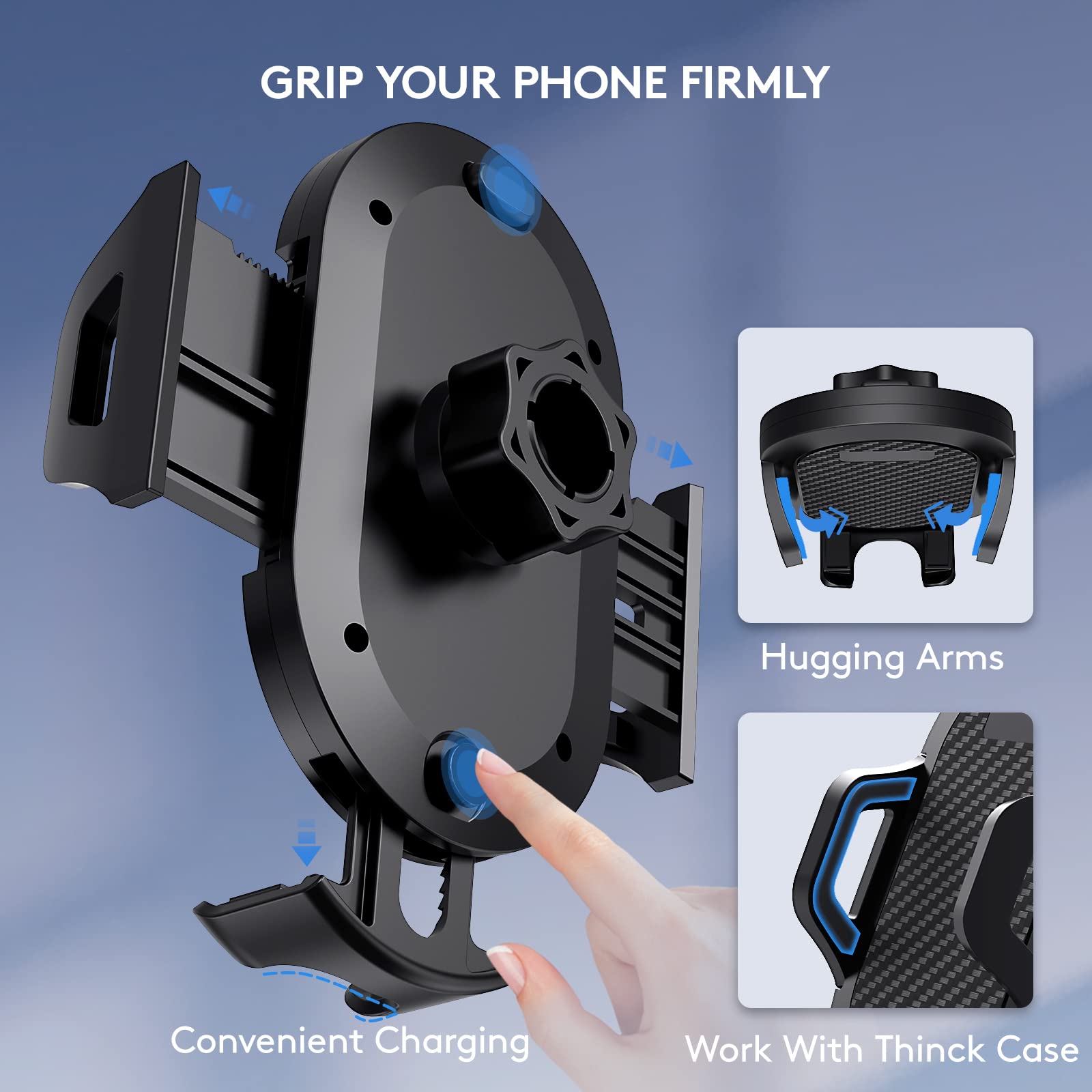 Madeggs Car Phone Holder Mount, [Strong Suction Cup] [Military Grade Durable] For Windshield And Dashboard, Adjustable Long Arm Compatible With Iphone 16 15 14 Pro Max And All Smartphones, Black