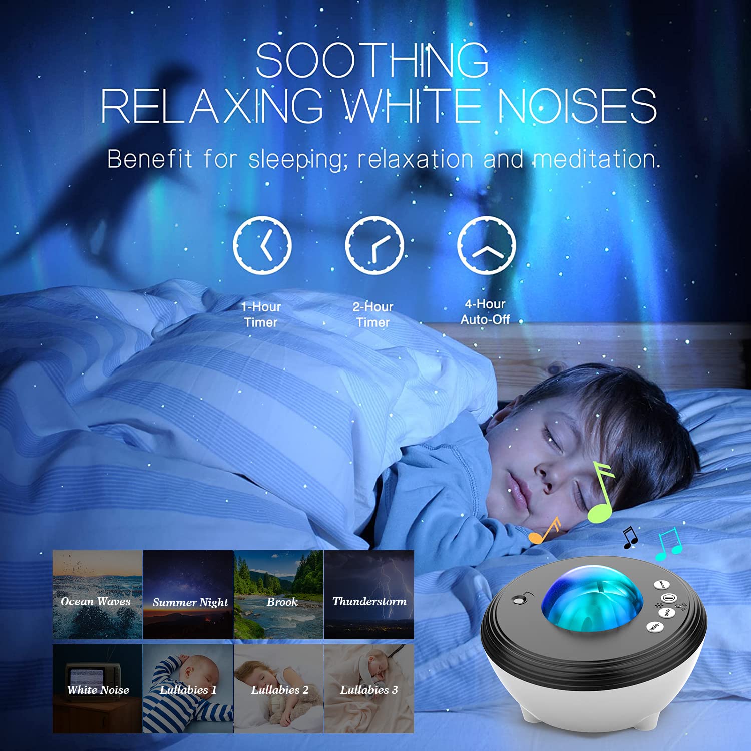 Syslux Star Galaxy Projector - Night Light With Music Speaker, White Noise, Alexa Compatible For Kids, Adults, Gaming Room, Home Theater Decorations