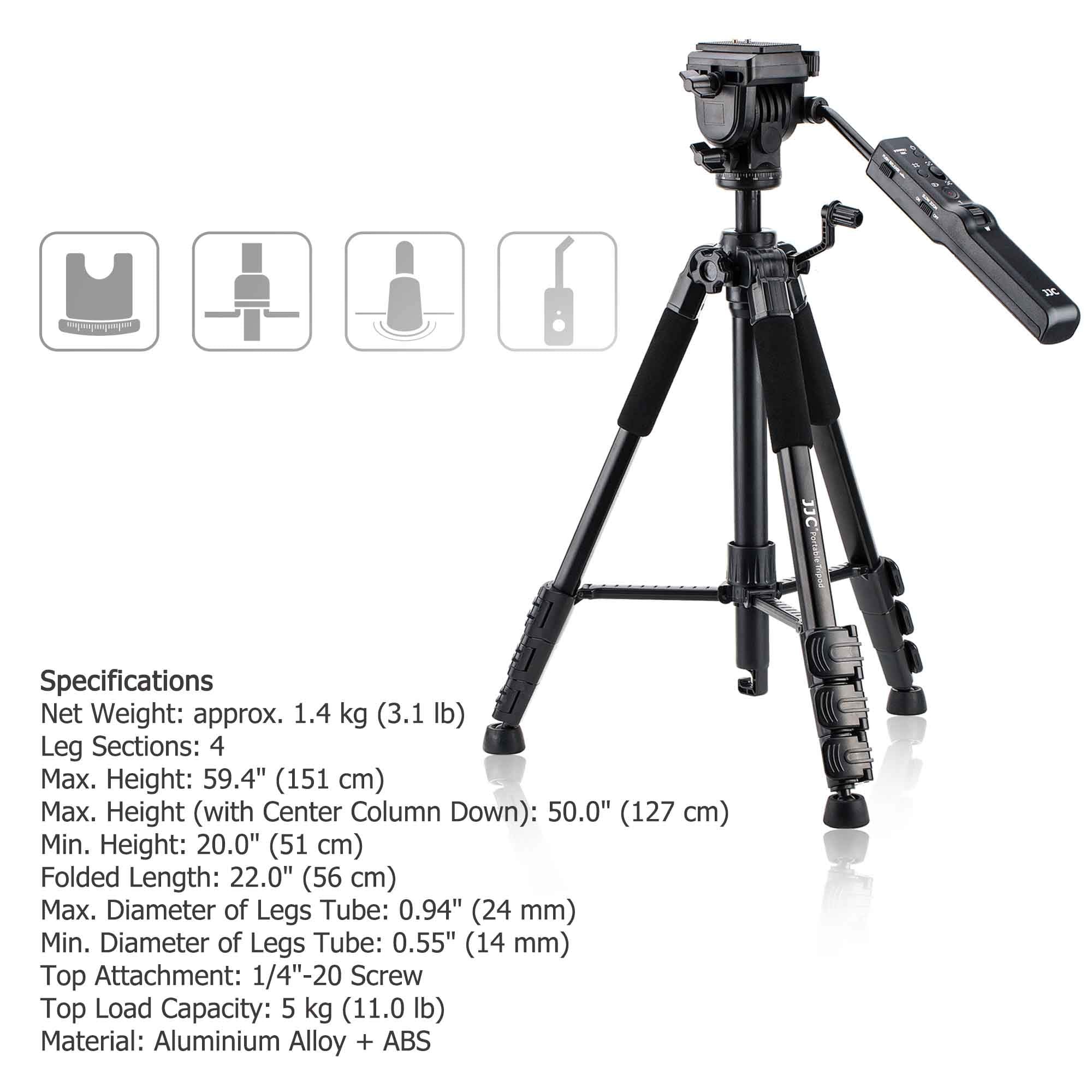 Kiorafoto Video Remote Control Tripod For Sony Fdr-Ax53 Ax43 Ax33 Ax100 Ax700 Hdr-Cx405 Cx455 Cx440 Cx675 Camcorder Handycam Rx10M4 Rx10M3 Rx10M2 Rx100M7 Rx100M6 Hx99 Hx90V Hx80 Hx60V Hx50V Hx400V Hx300 Camera