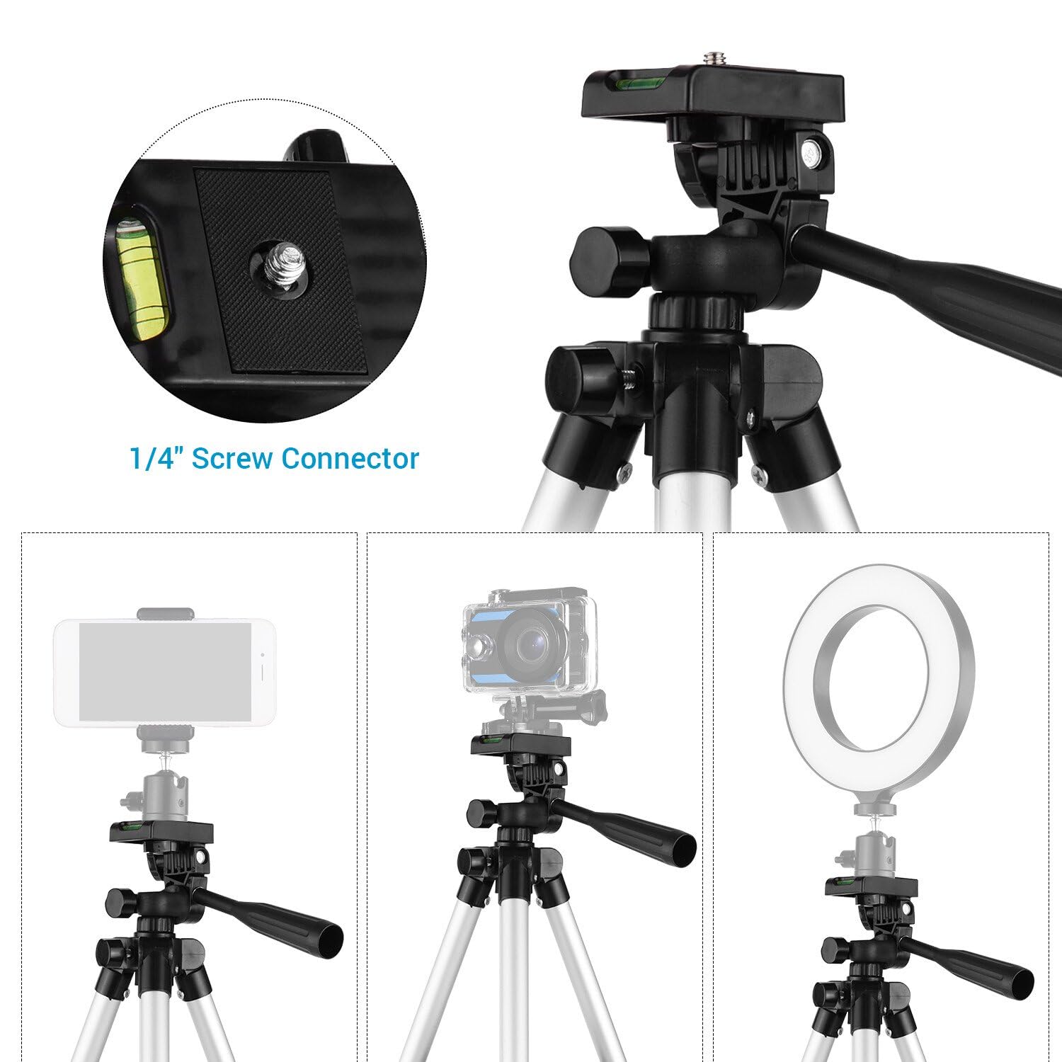 Acetaken Tripod For Webcam, 25.6'' Webcam Tripod Stand Compatible With Logitech C920/Mx Brio 4K/Brio 4K Pro/Brio 500/Streamcam/C922/C930/C615 Webcams